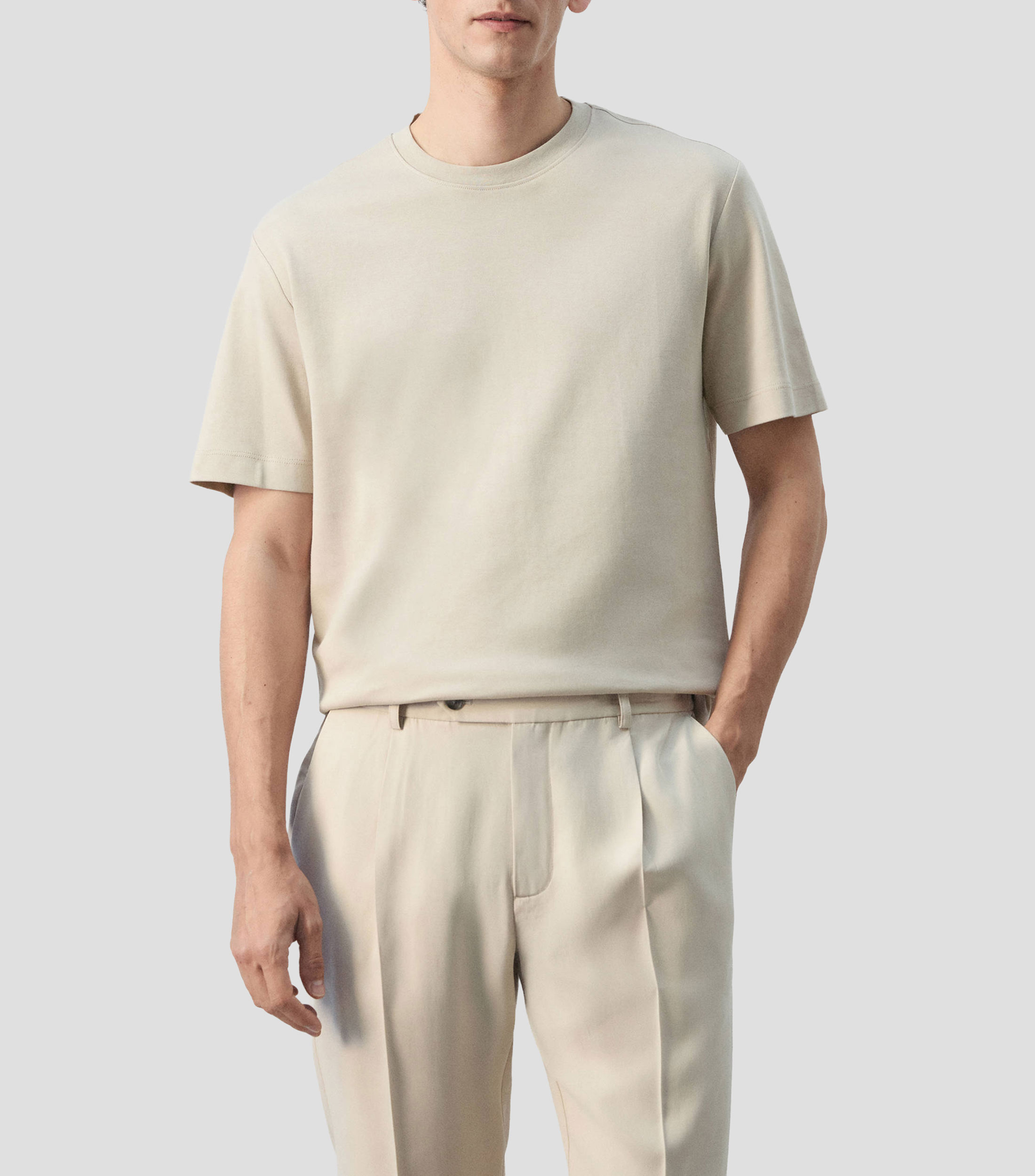Playera cuello redondo manga corta lisa Hombre