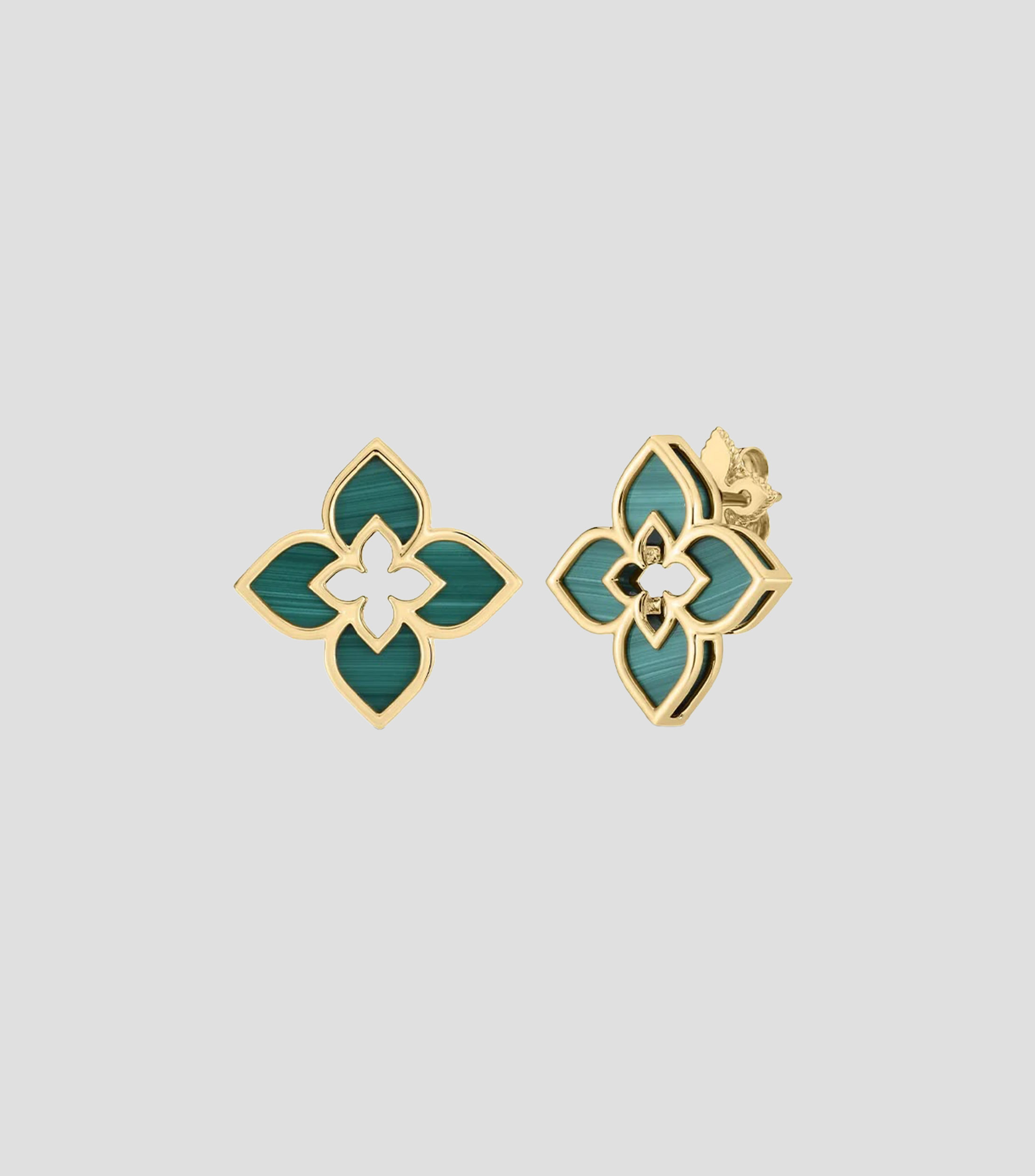 Aretes en Oro amarillo de 18 Kilates con malaquita Venetian Princess Mujer