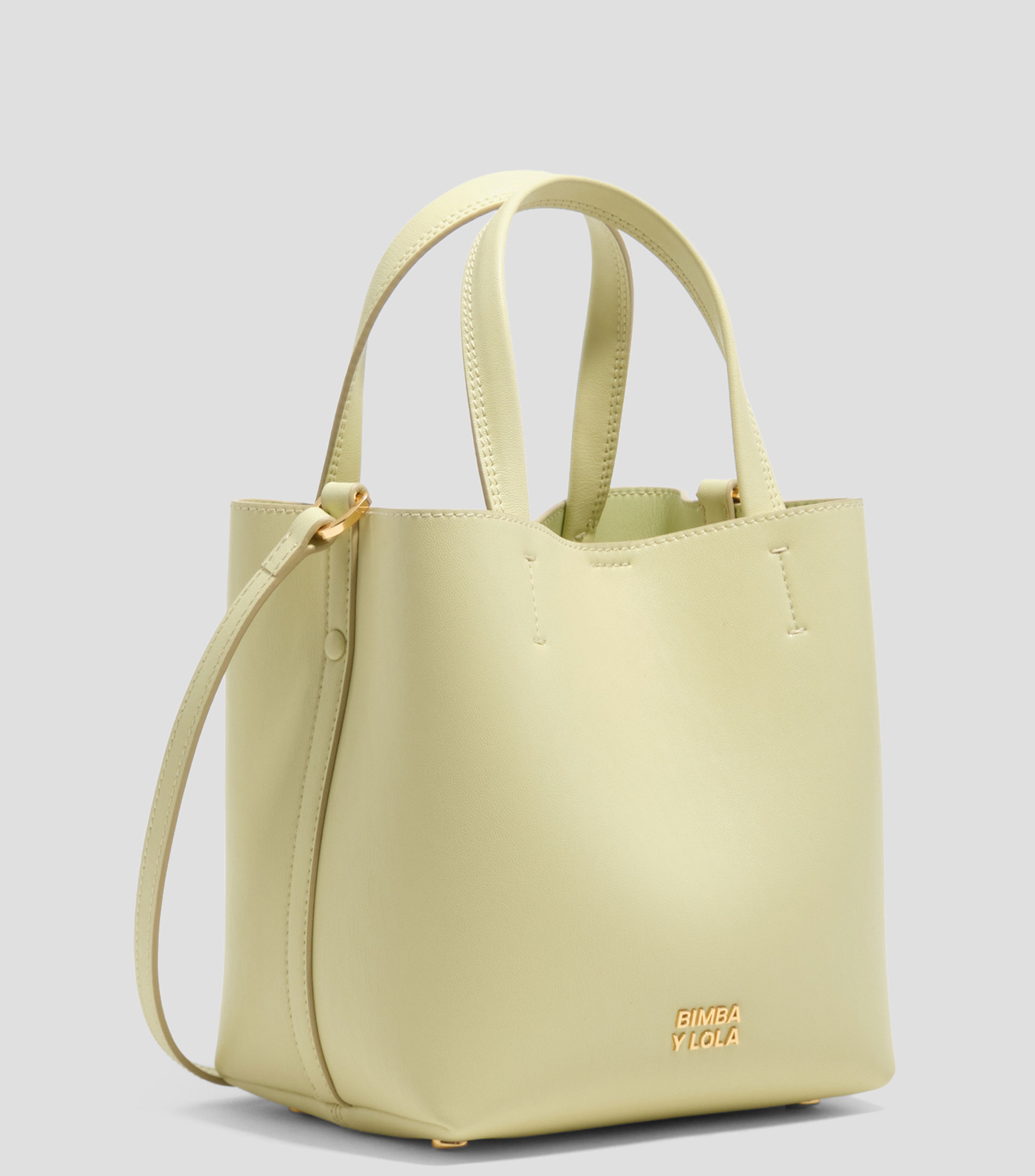 Bolsa tote en piel lisa Mujer