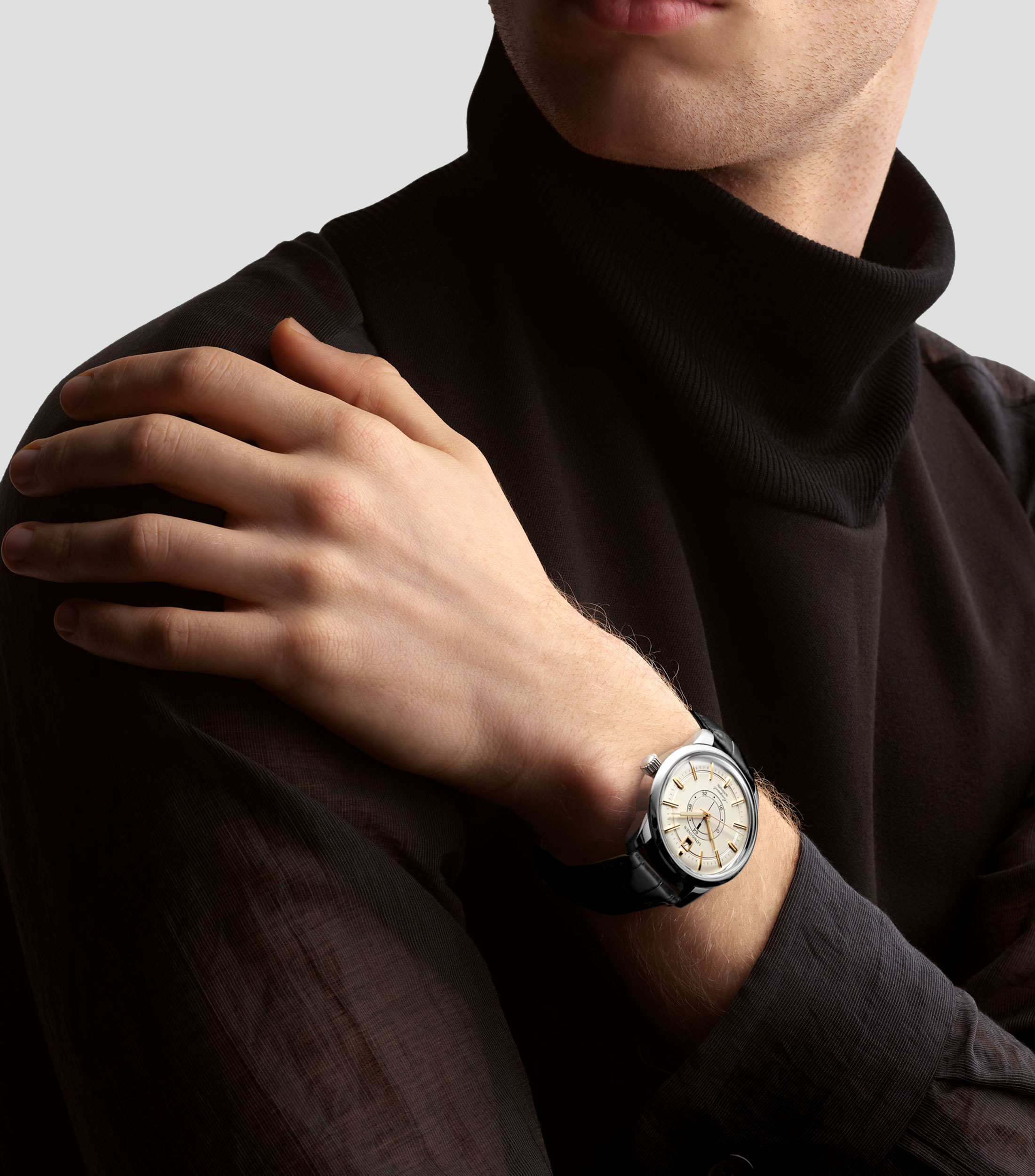Reloj para hombre Conquest Heritage Central Power Reserve De Vestir, Plateado