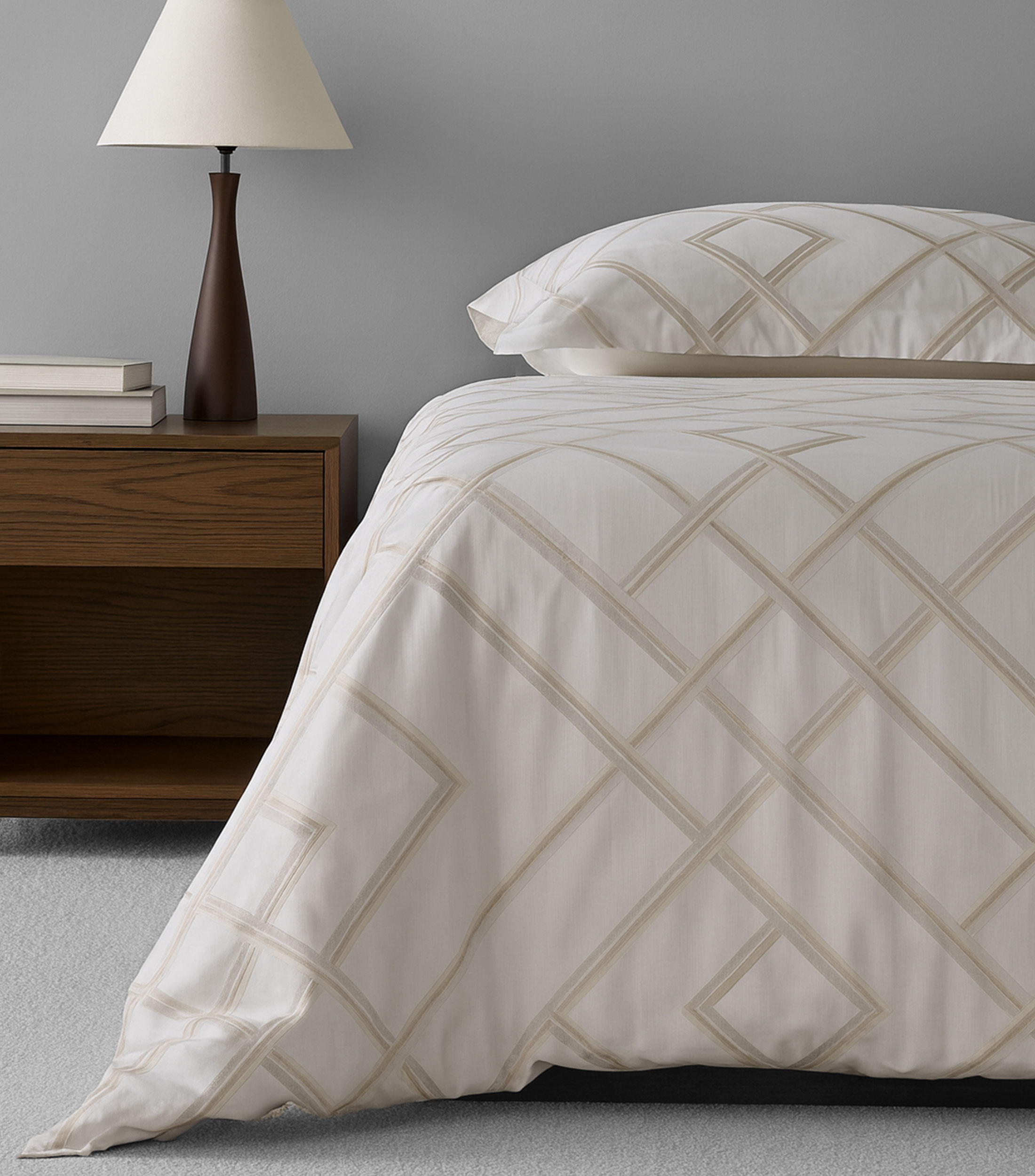 Funda para almohada en algodón Geometrics Arredo gris