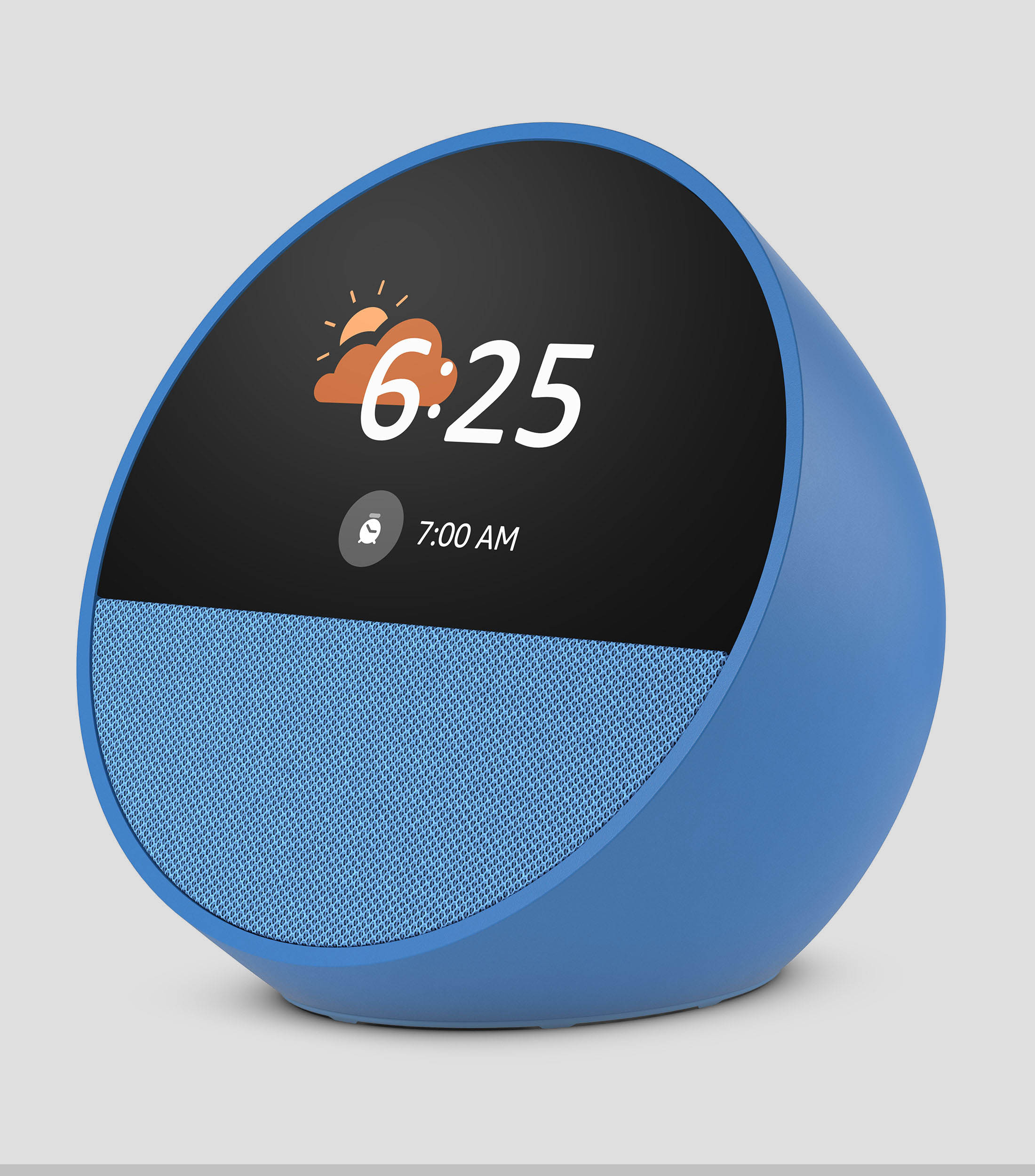 Amazon Echo Spot, despertador inteligente con sonido vibrante y Alexa, Azul