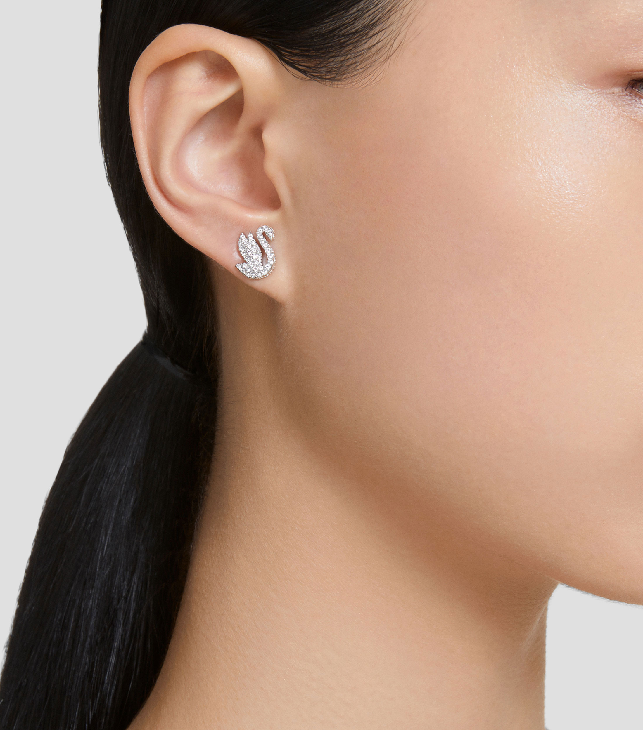 Aretes con cristales Iconic Swan Mujer