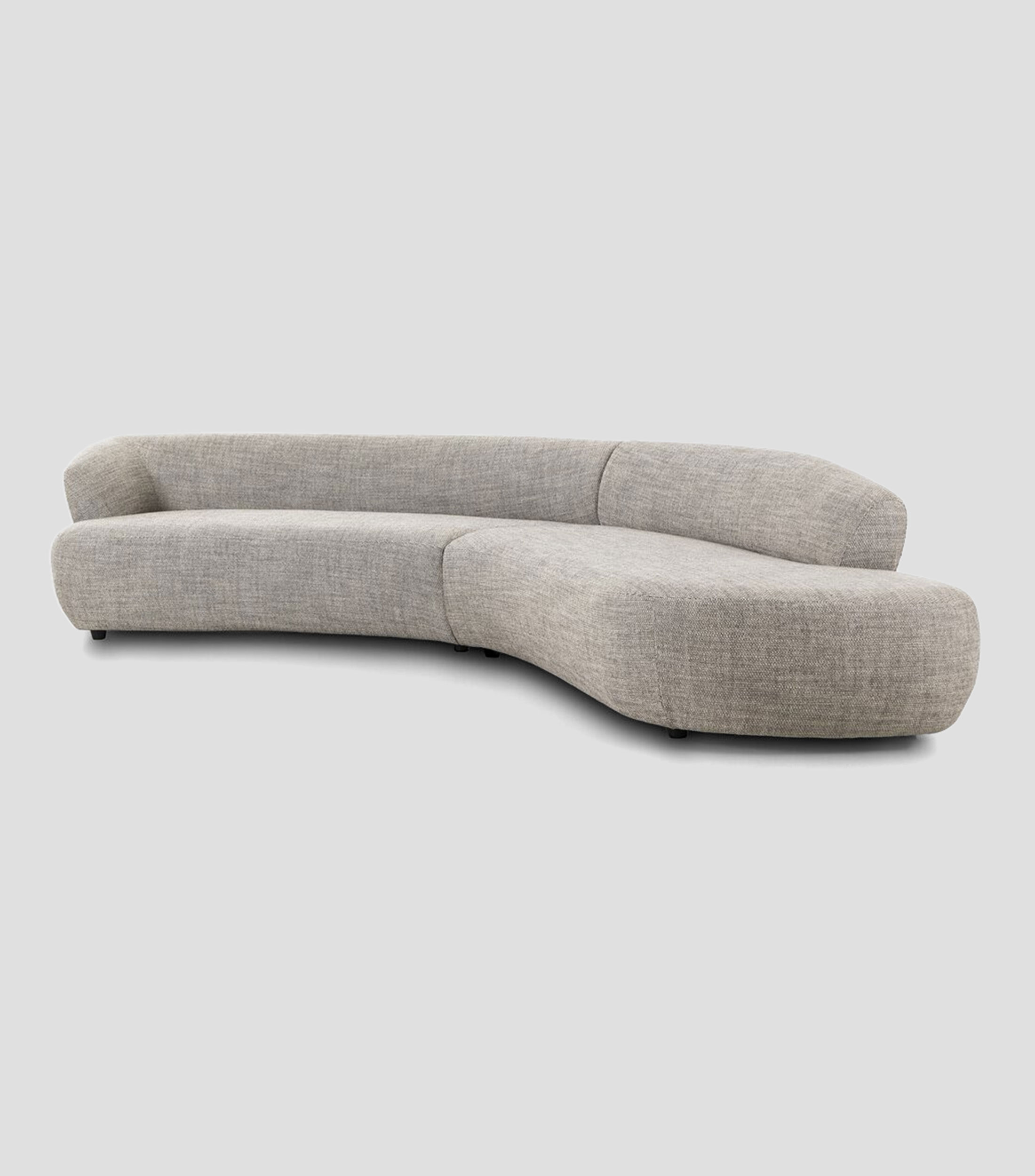 Sofá seccional de dos piezas en textil Belén color gris