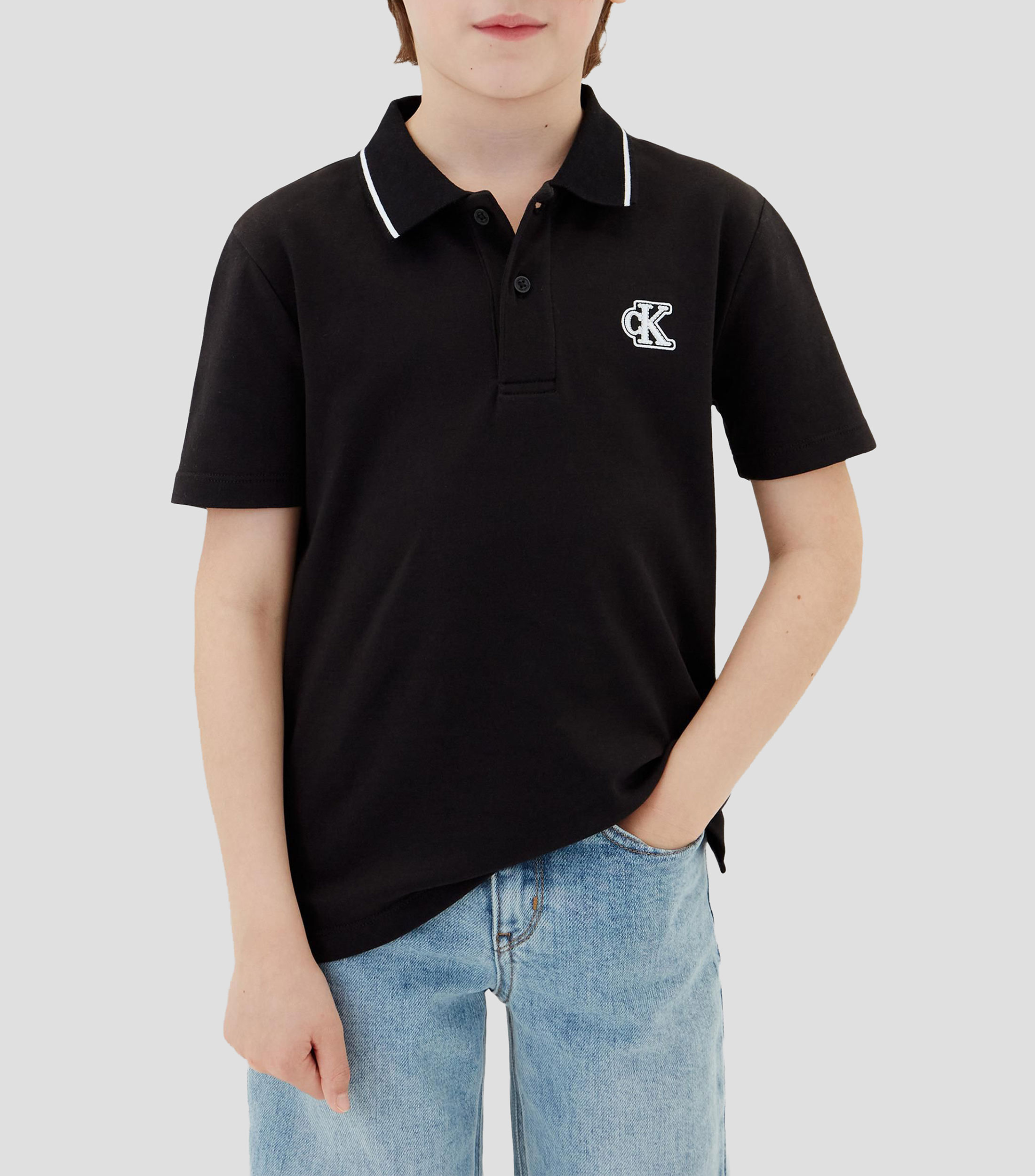 Playera tipo polo manga corta lisa Niño