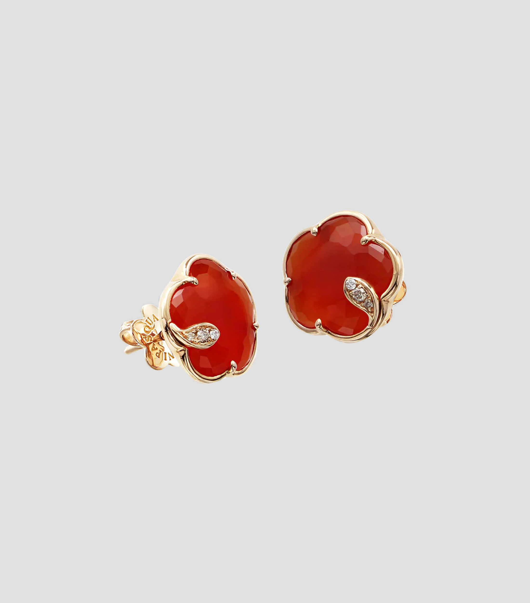 Aretes en oro rosa de 18 Kilates en forma de flor Joli Mujer