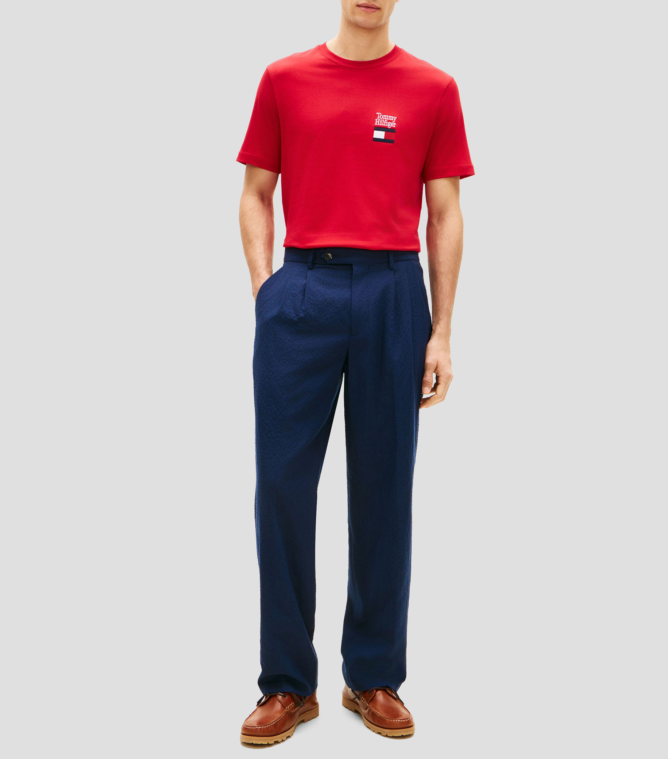 Playera cuello redondo manga corta sólida Hombre