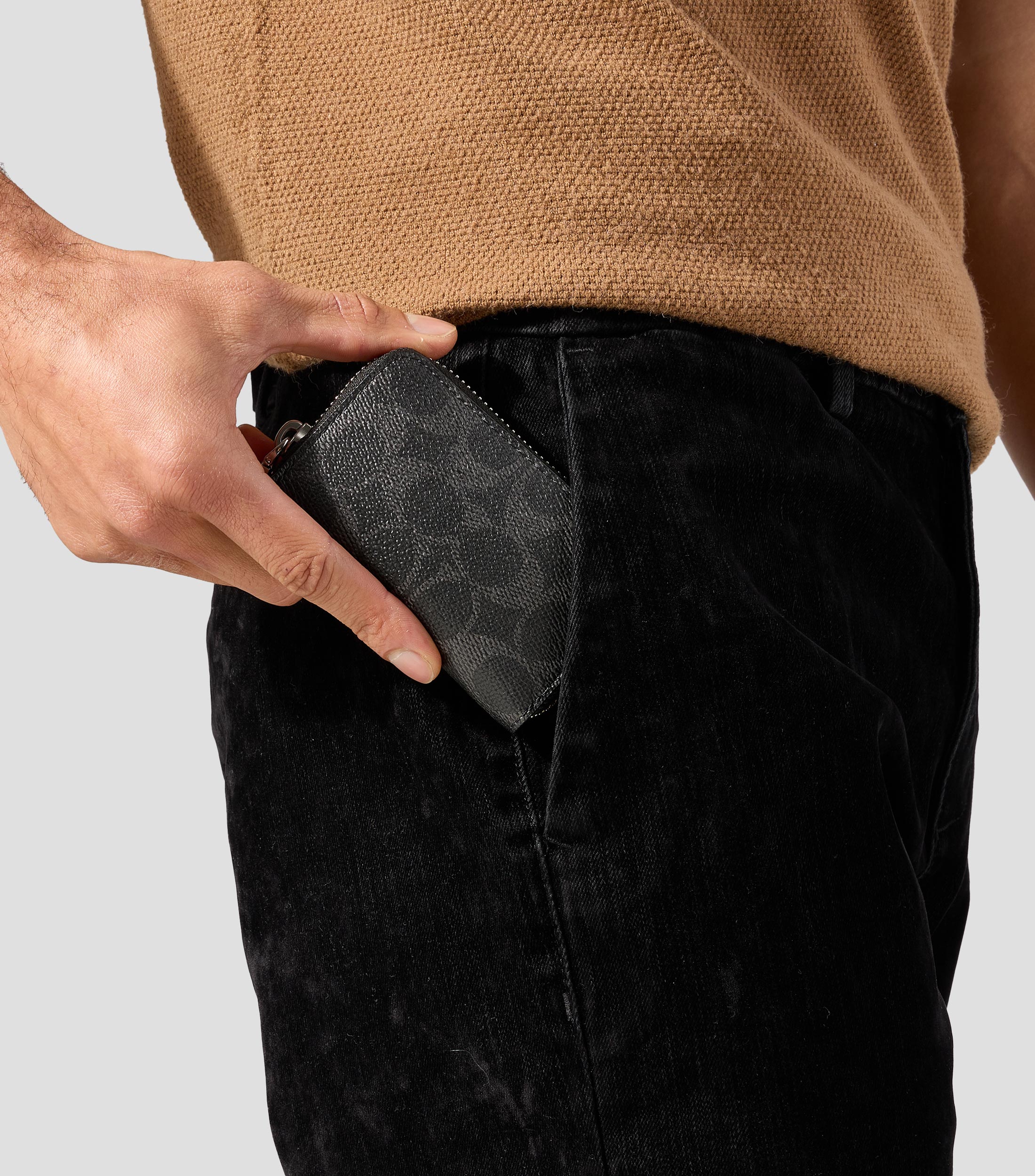 Cartera en piel vacuna con monogram Hombre