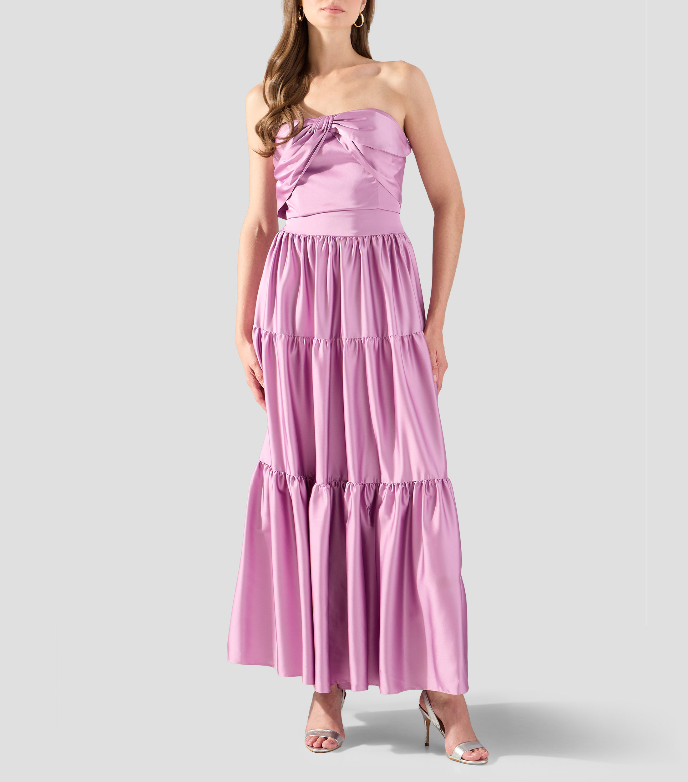 Vestido largo liso Mujer