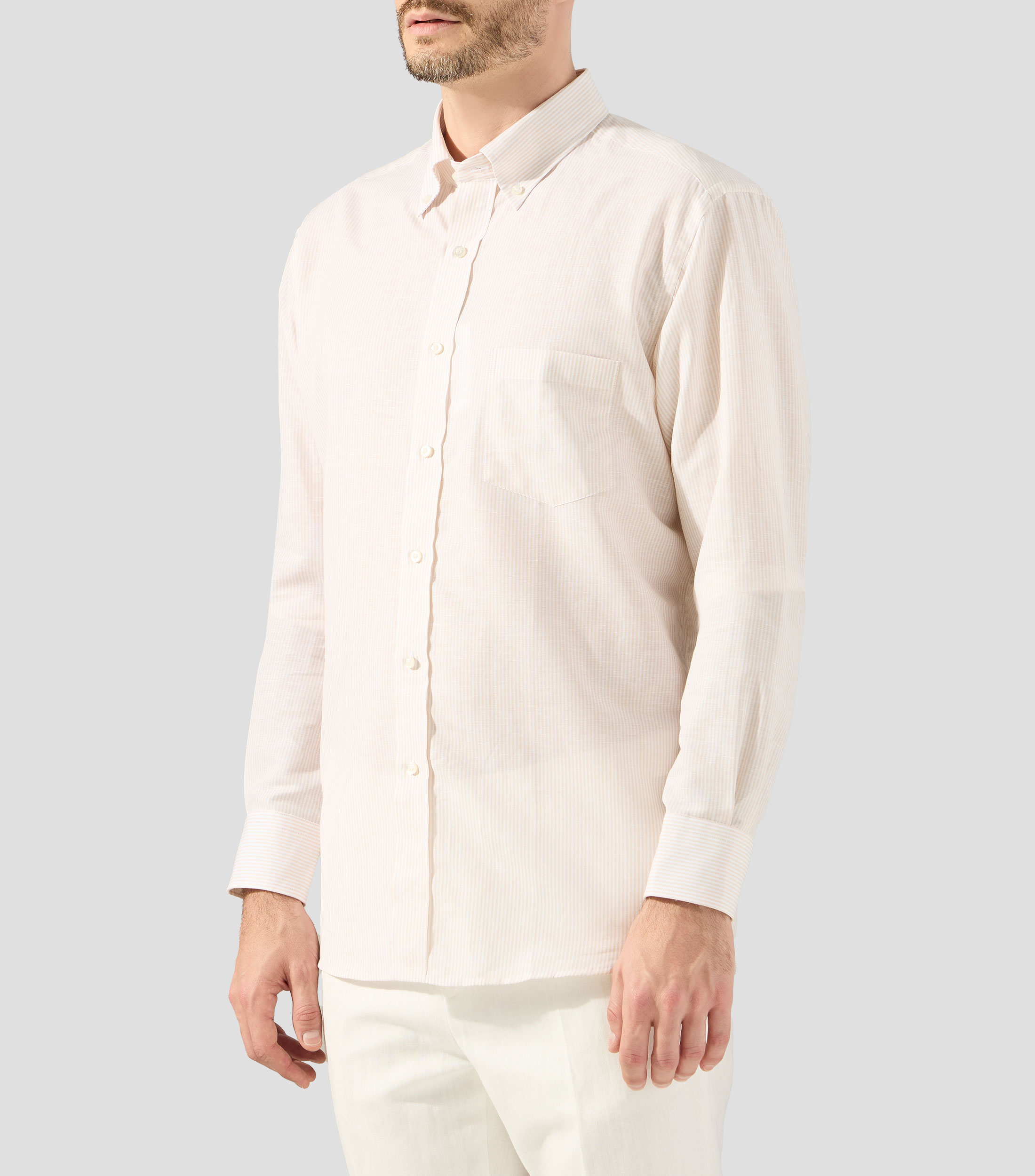 Camisa de rayas con manga larga Hombre
