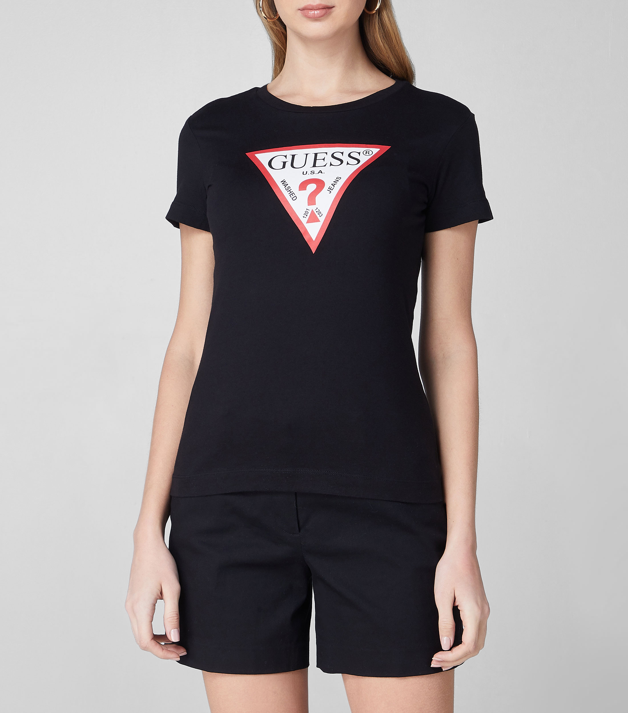 Playera cuello redondo manga corta con estampado Mujer