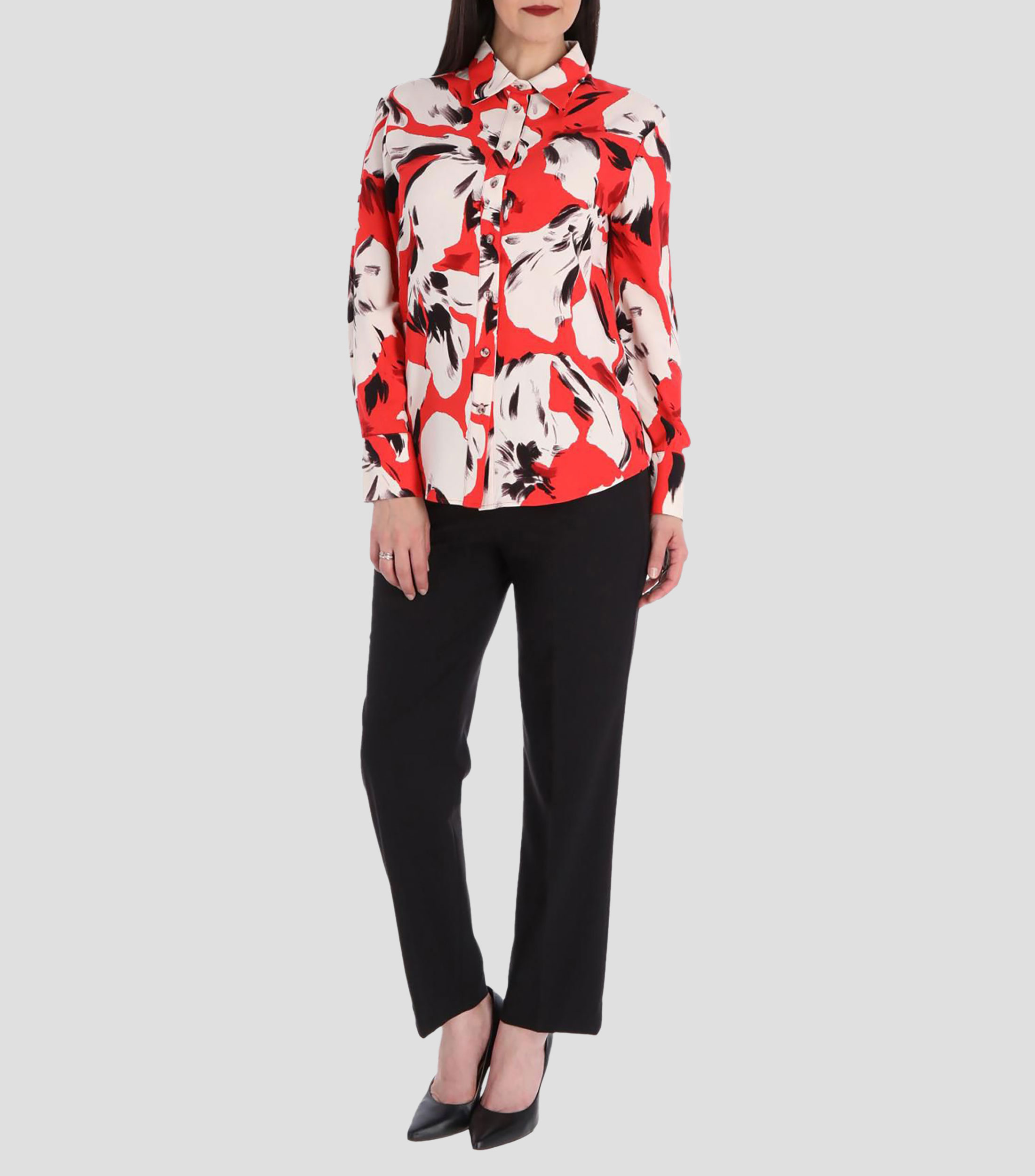 Blusa estampada manga larga Mujer