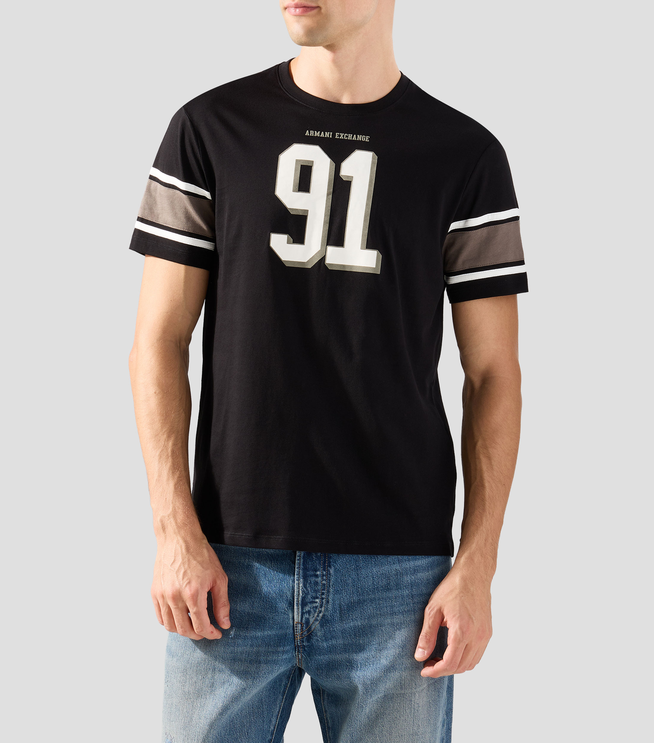 Playera cuello redondo manga corta estampada Hombre