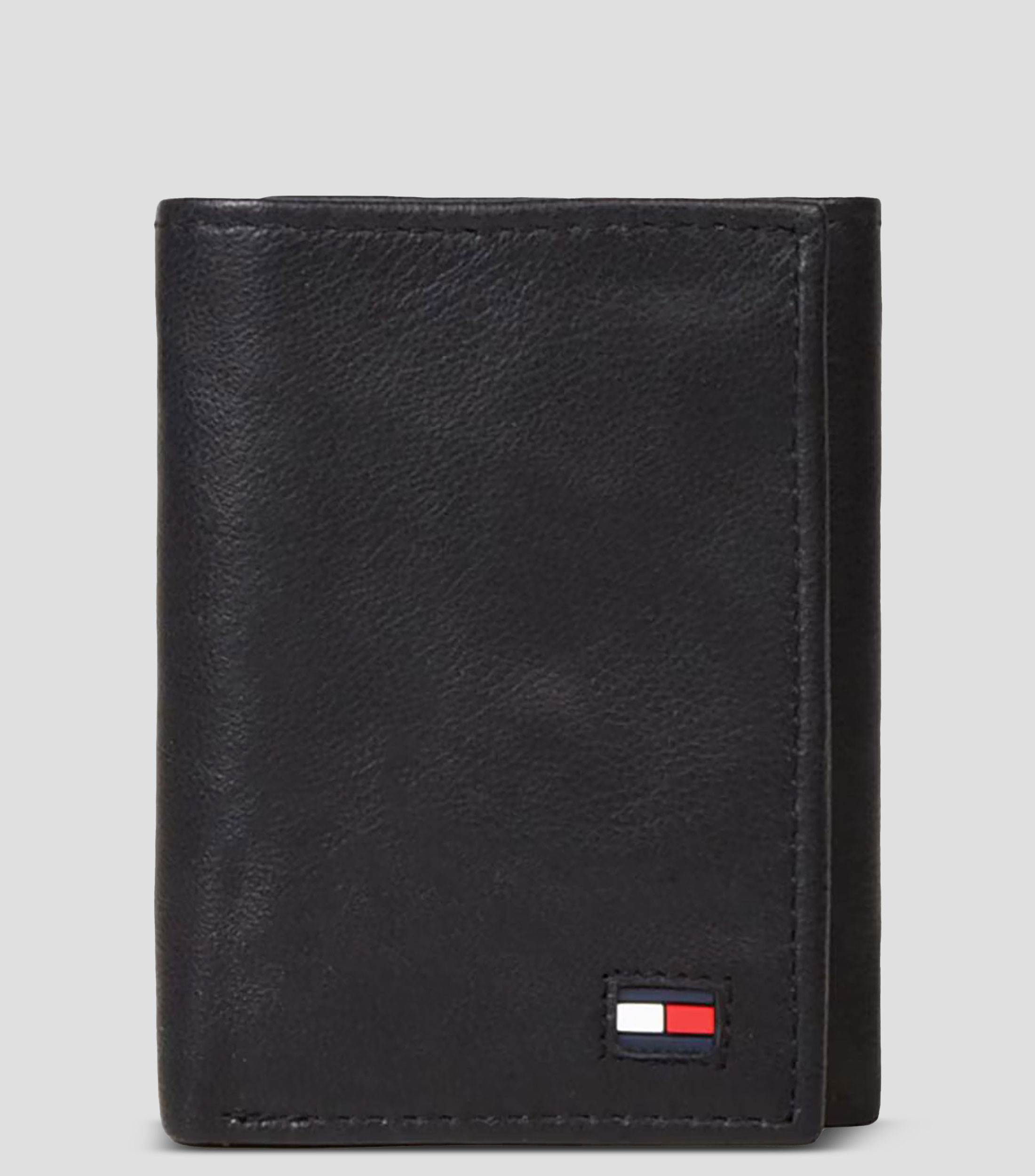 Cartera Triflod en piel lisa Hombre