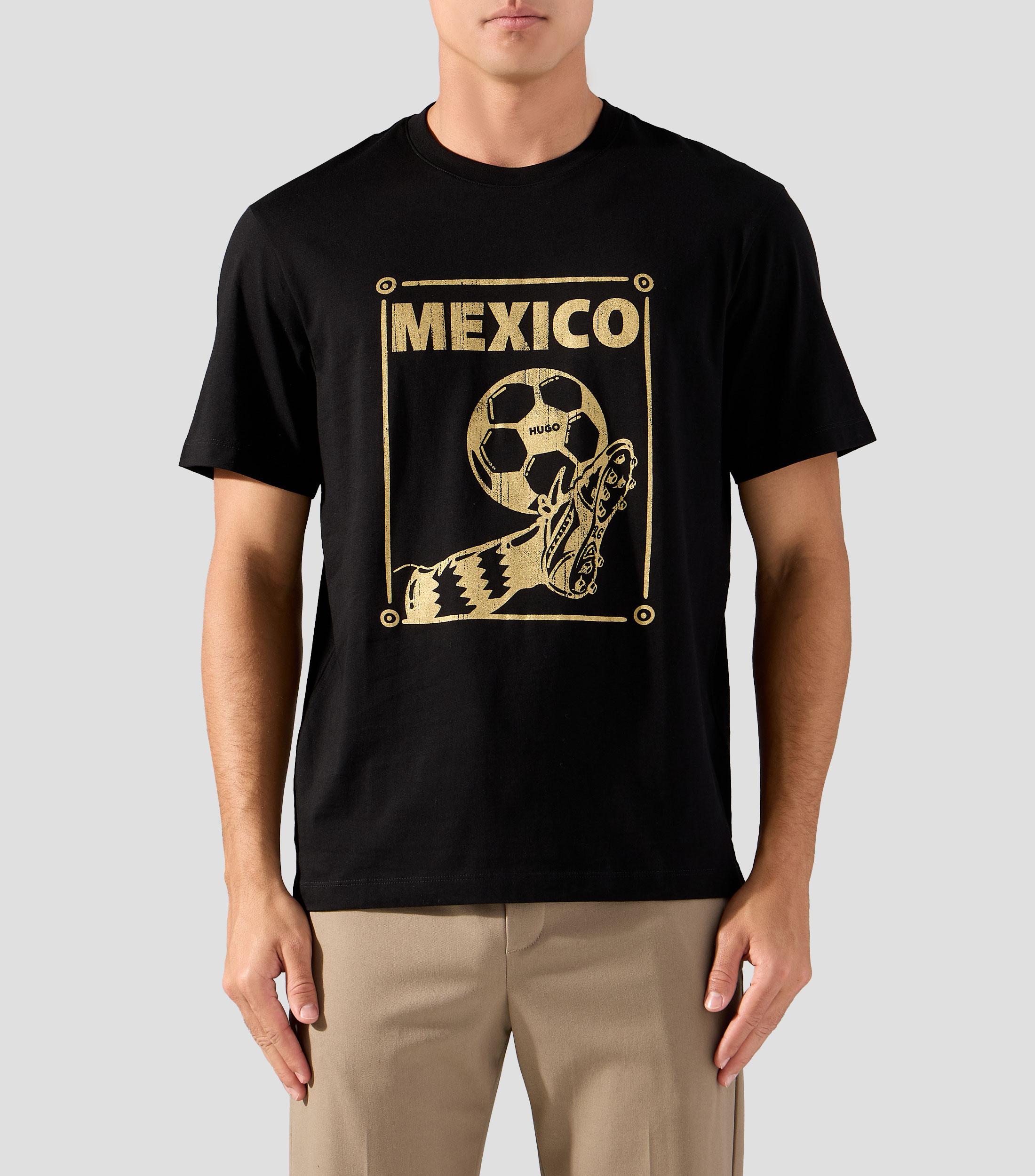 Playera relaxed de algodón con ilustración de fútbol Hombre
