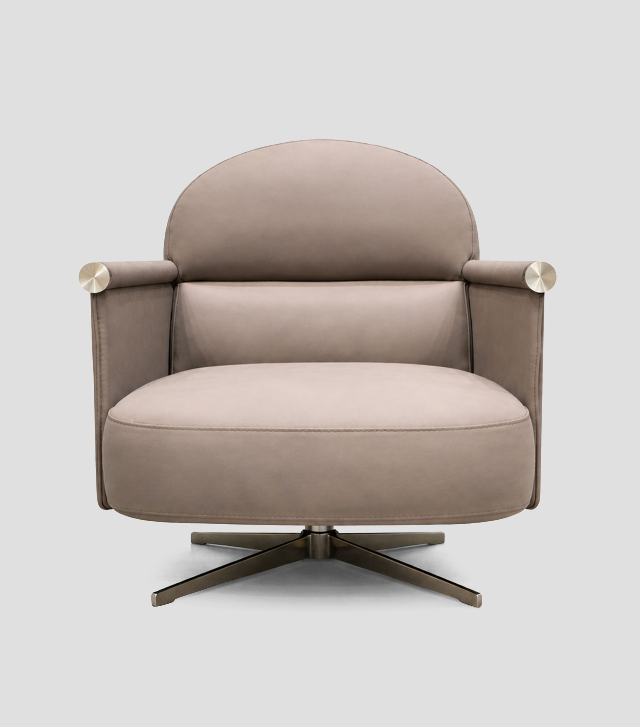 Sillón giratorio en piel Koro