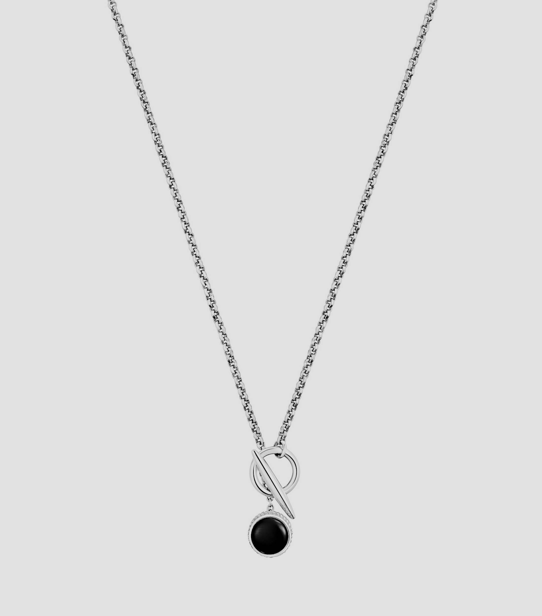 Collar en plata onix Hombre