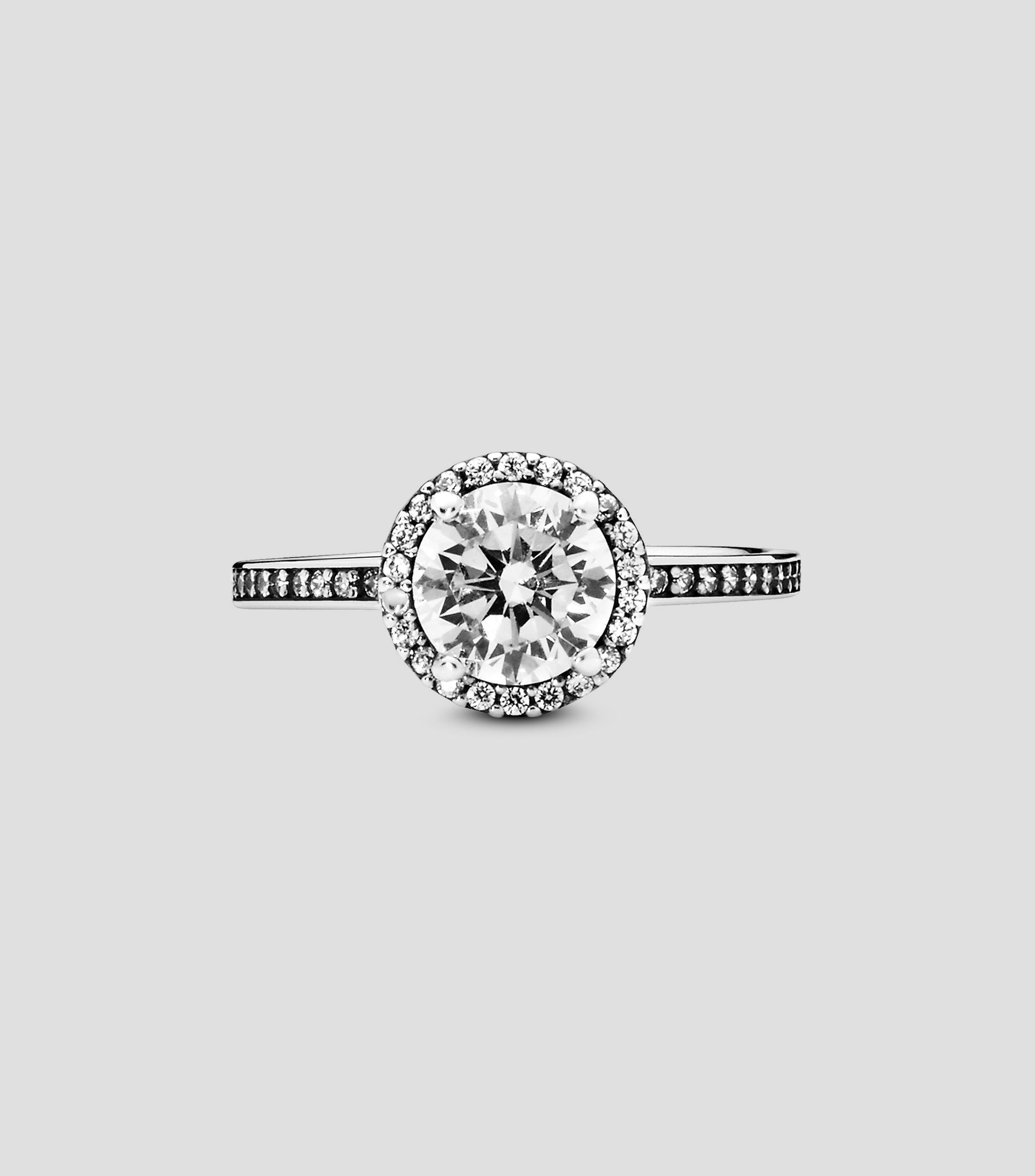 Anillo en plata Round Sparkle Halo Mujer Talla: 50