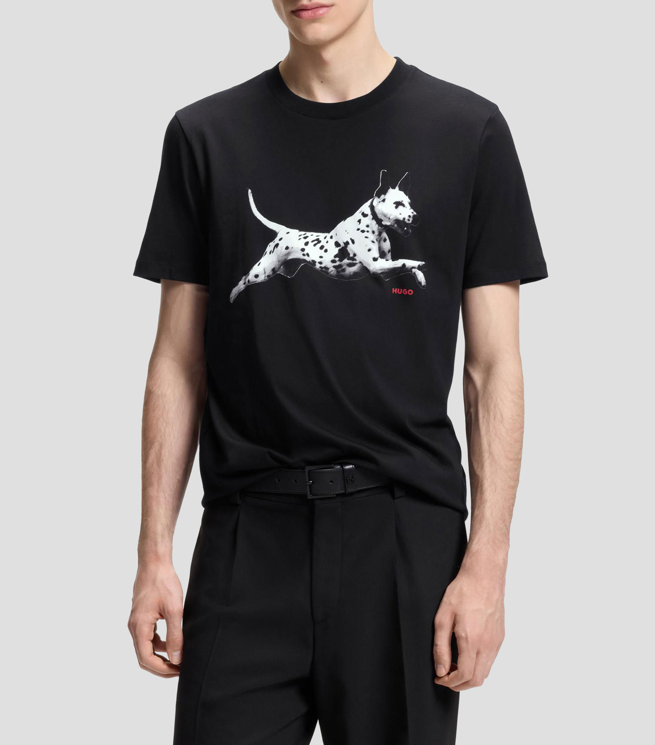 Playera de punto de algodón con ilustración animal Hombre