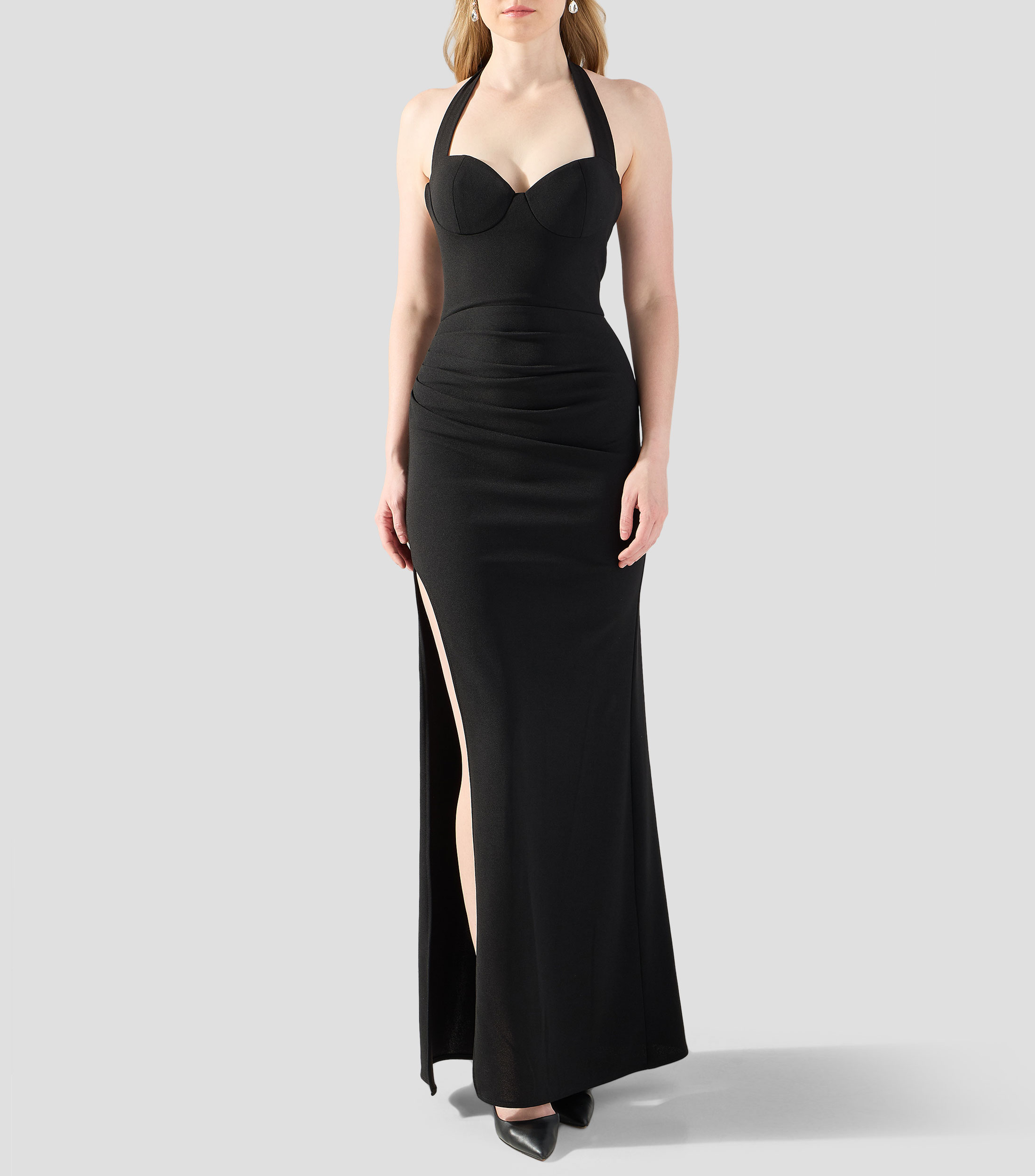 Vestido de fiesta maxi liso Mujer