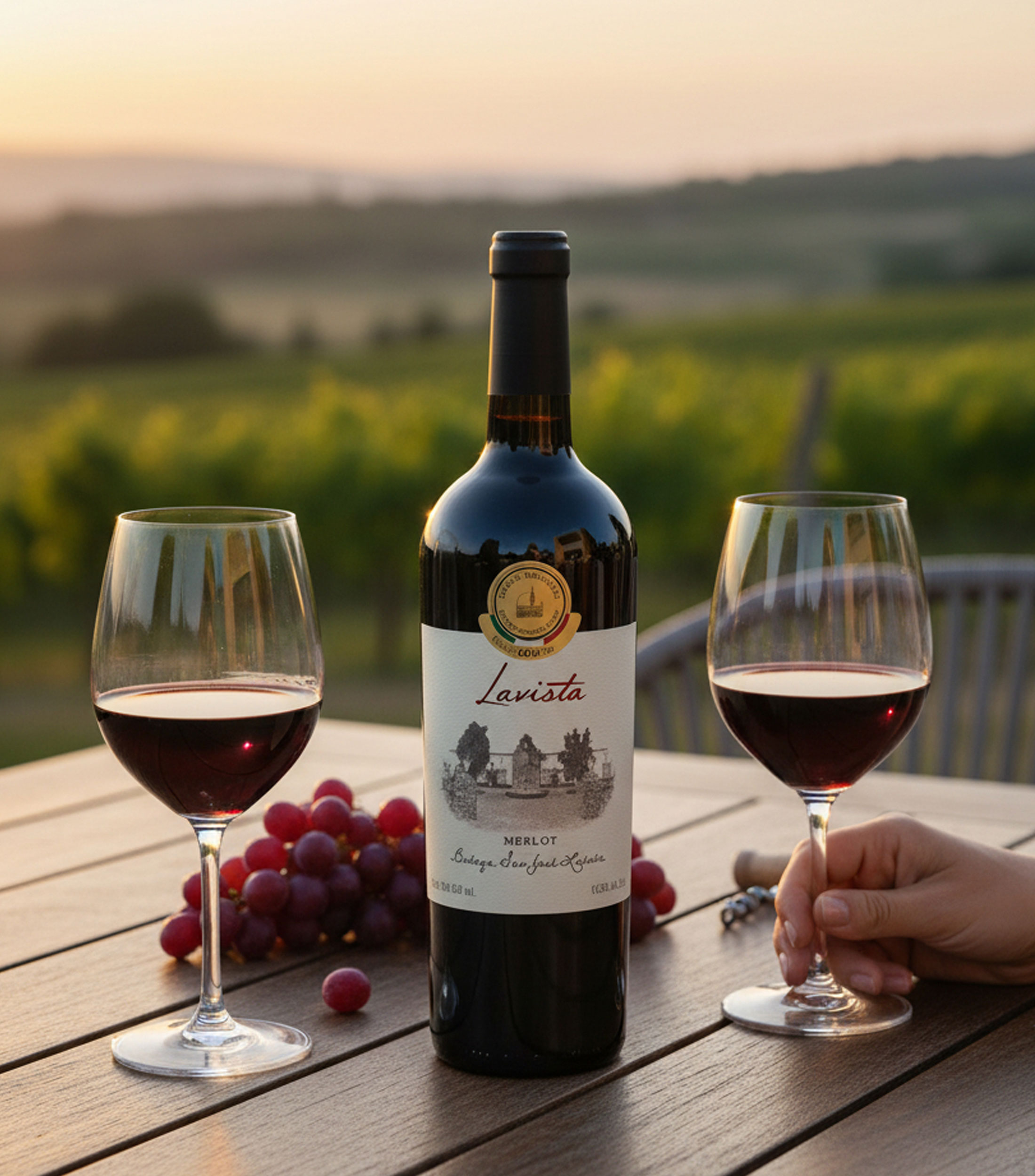 Vino tinto merlot Lavista, México, 750 ml