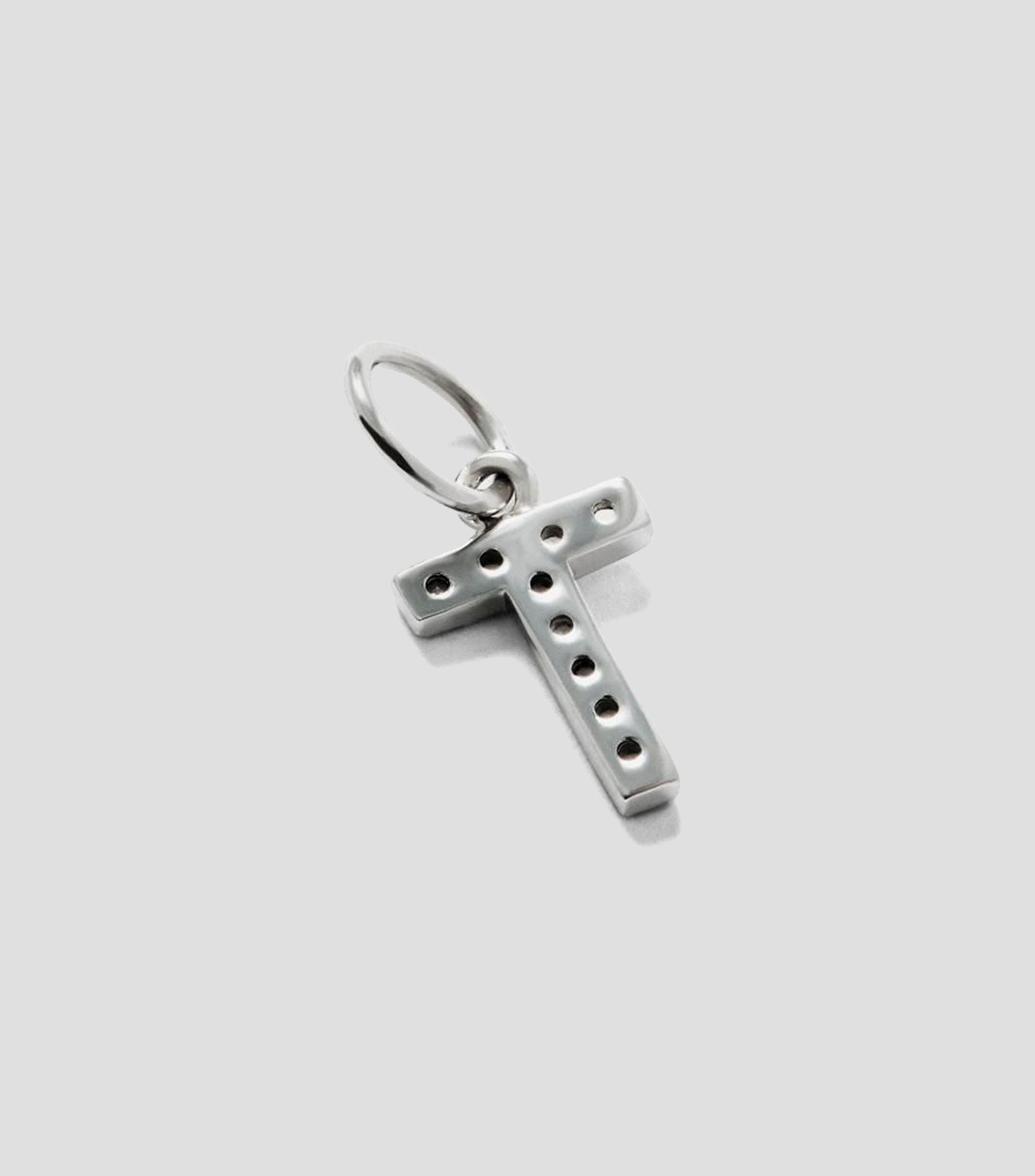 Charm en plata 925 y topacios blancos inicial T Mujer