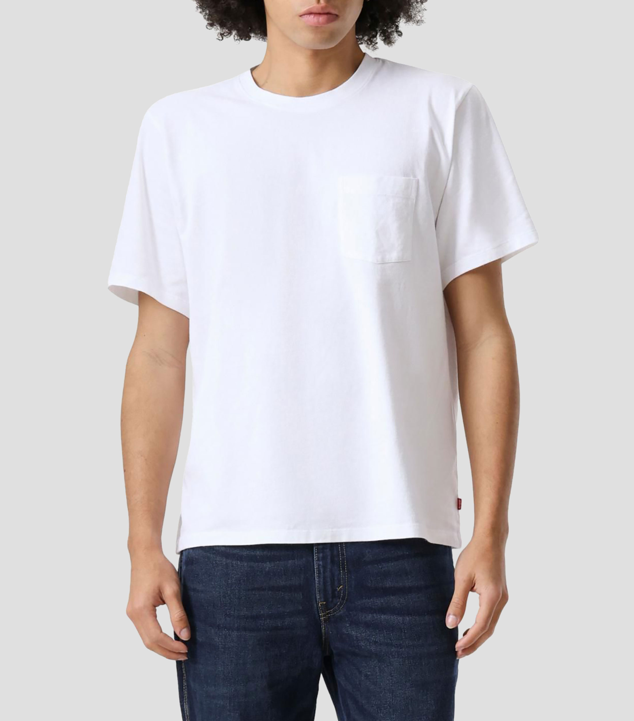 Playera de cuello redondo con manga corta lisa Hombre