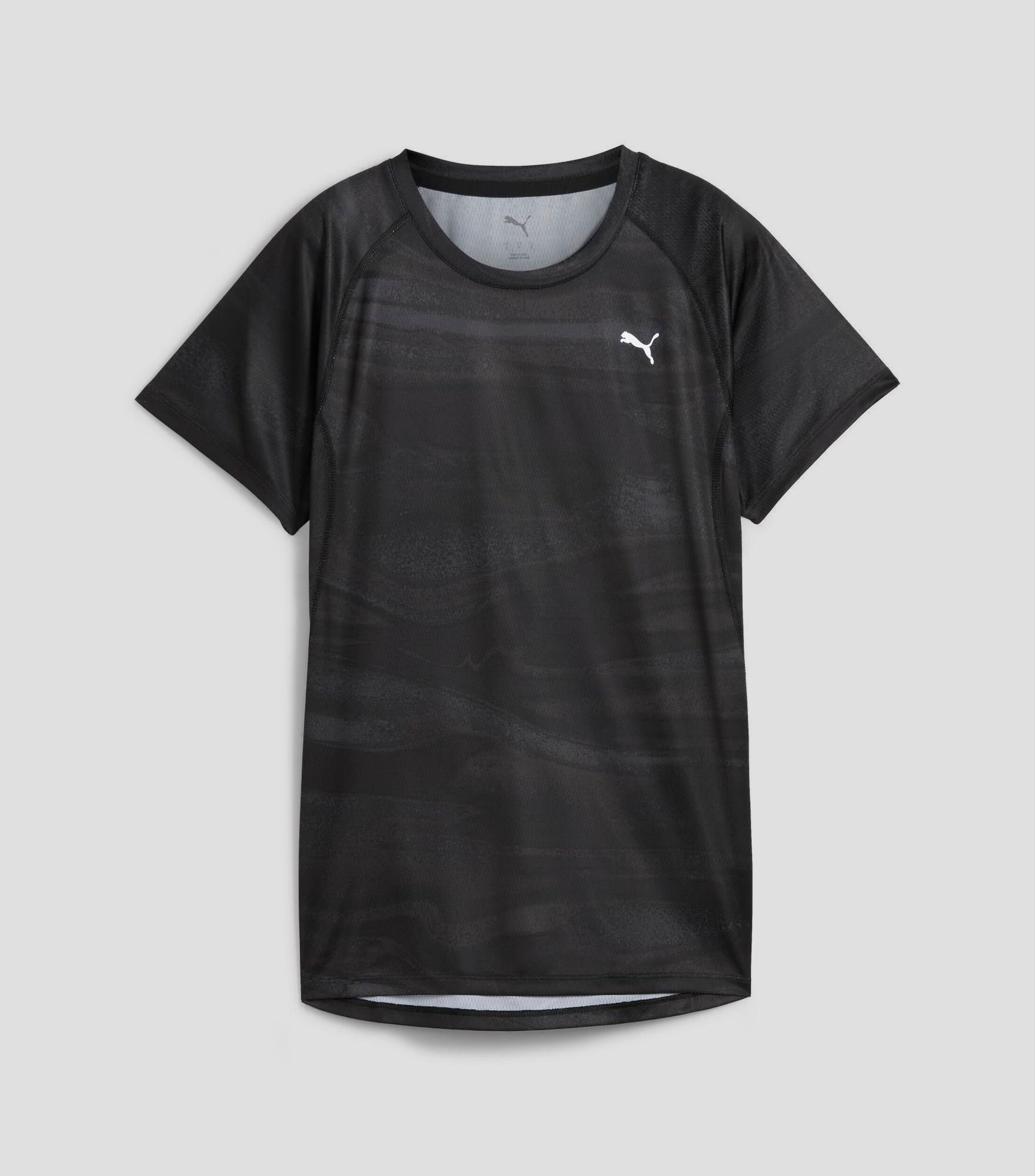 Playera de entrenamiento cuello redondo manga corta estampada Mujer