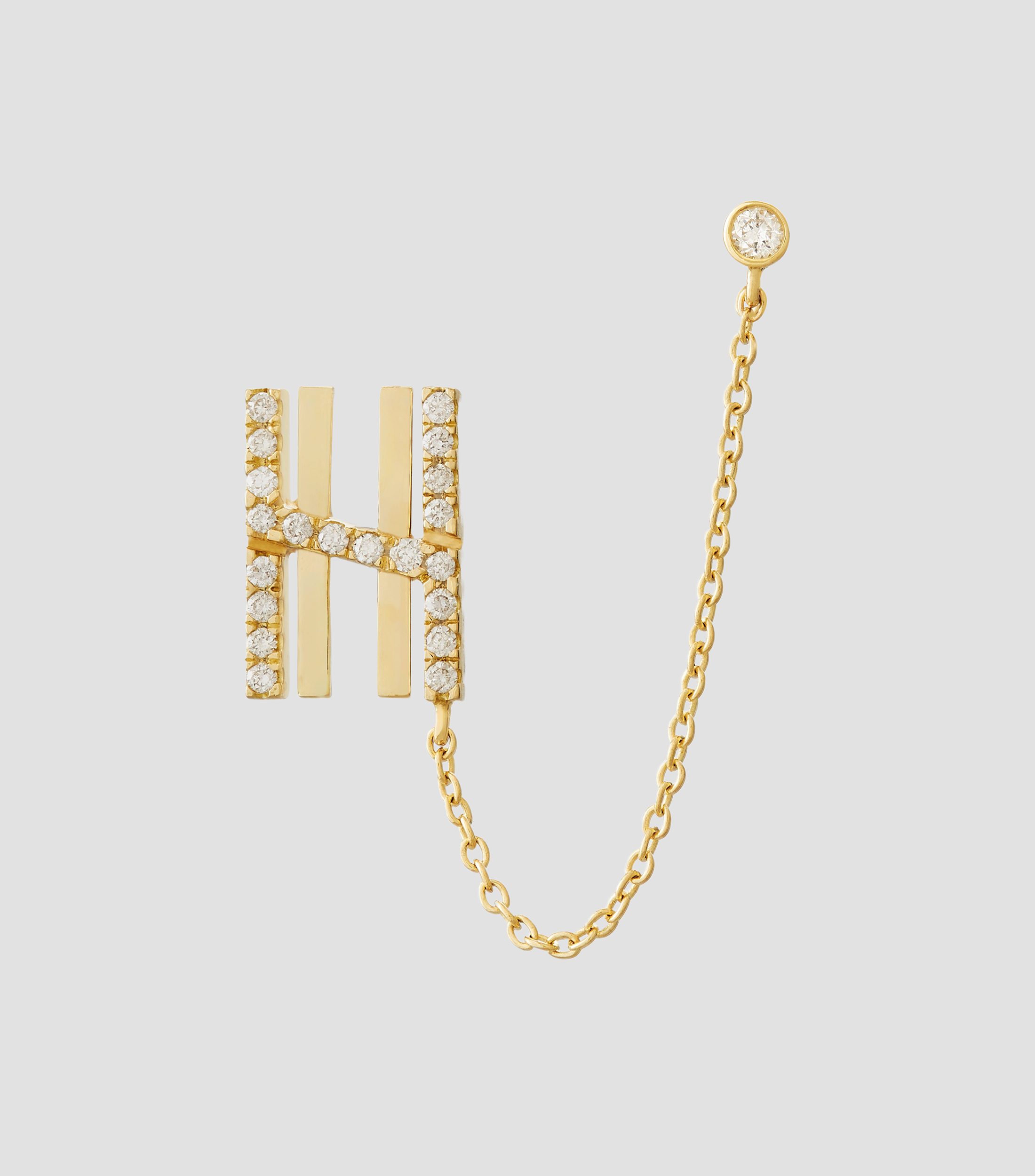 Arete en oro amarillo de 18 kilates con diamantes Mujer