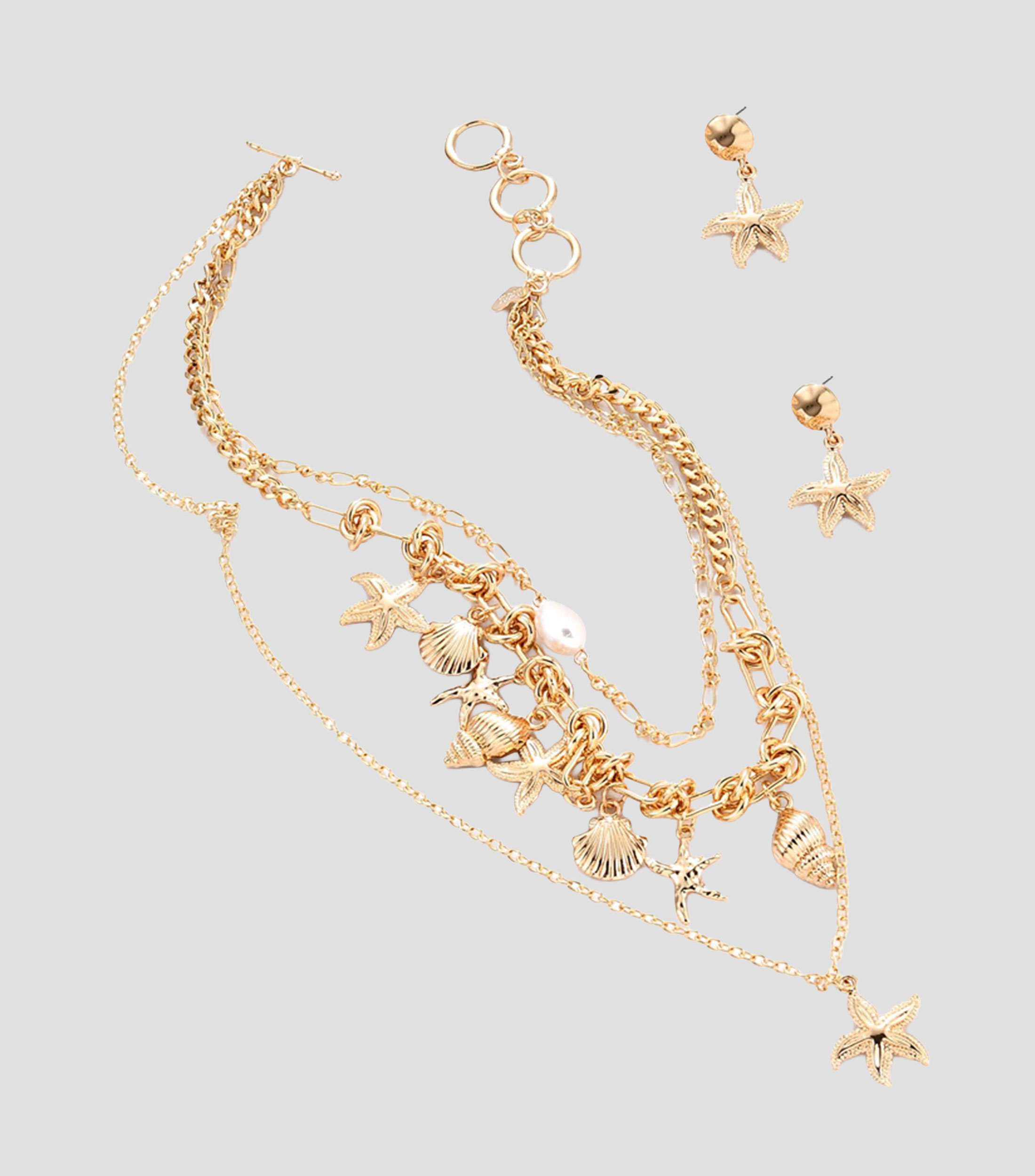 Set collar con aretes Mujer