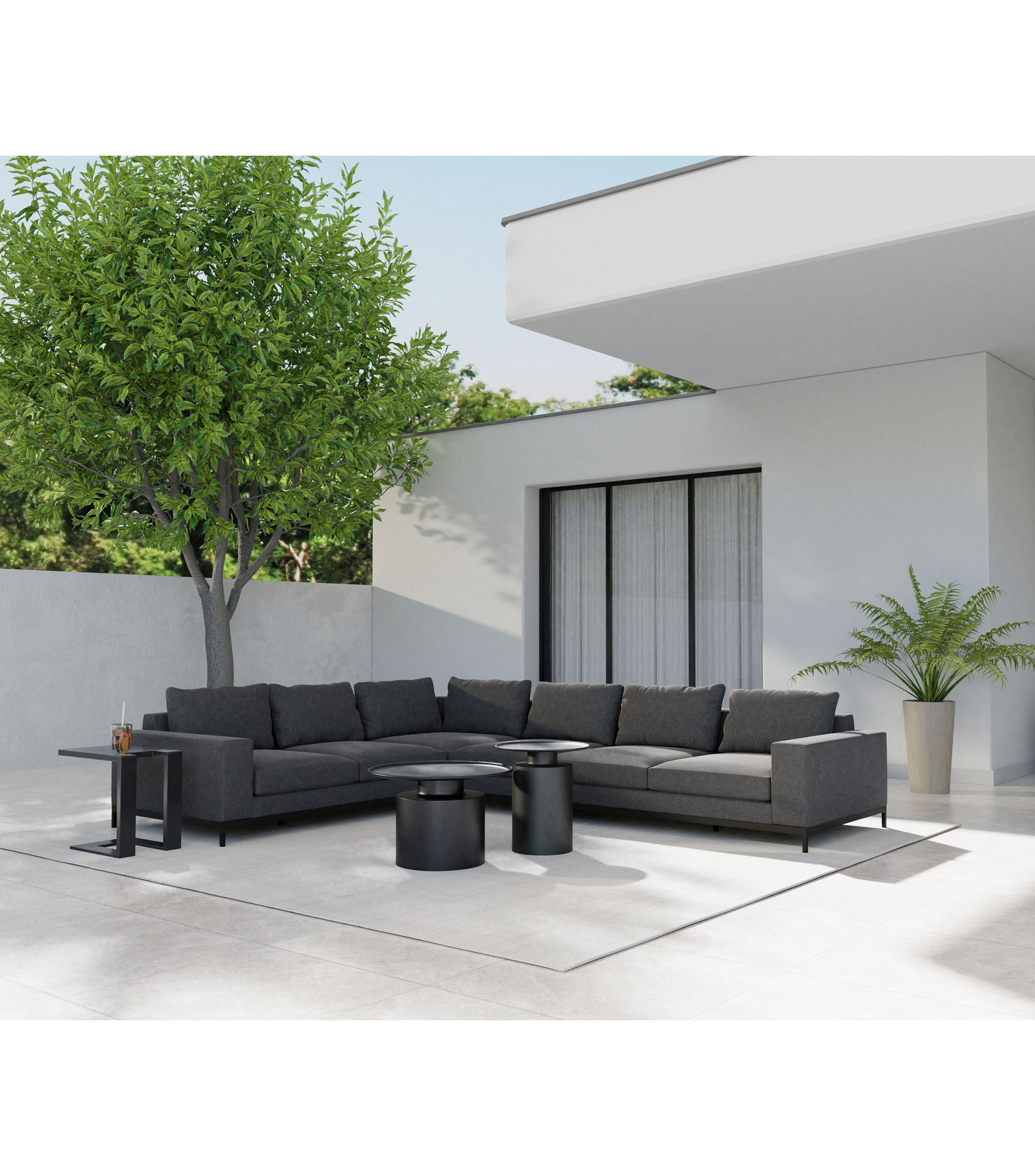 Mesa de centro Rook en aluminio negro