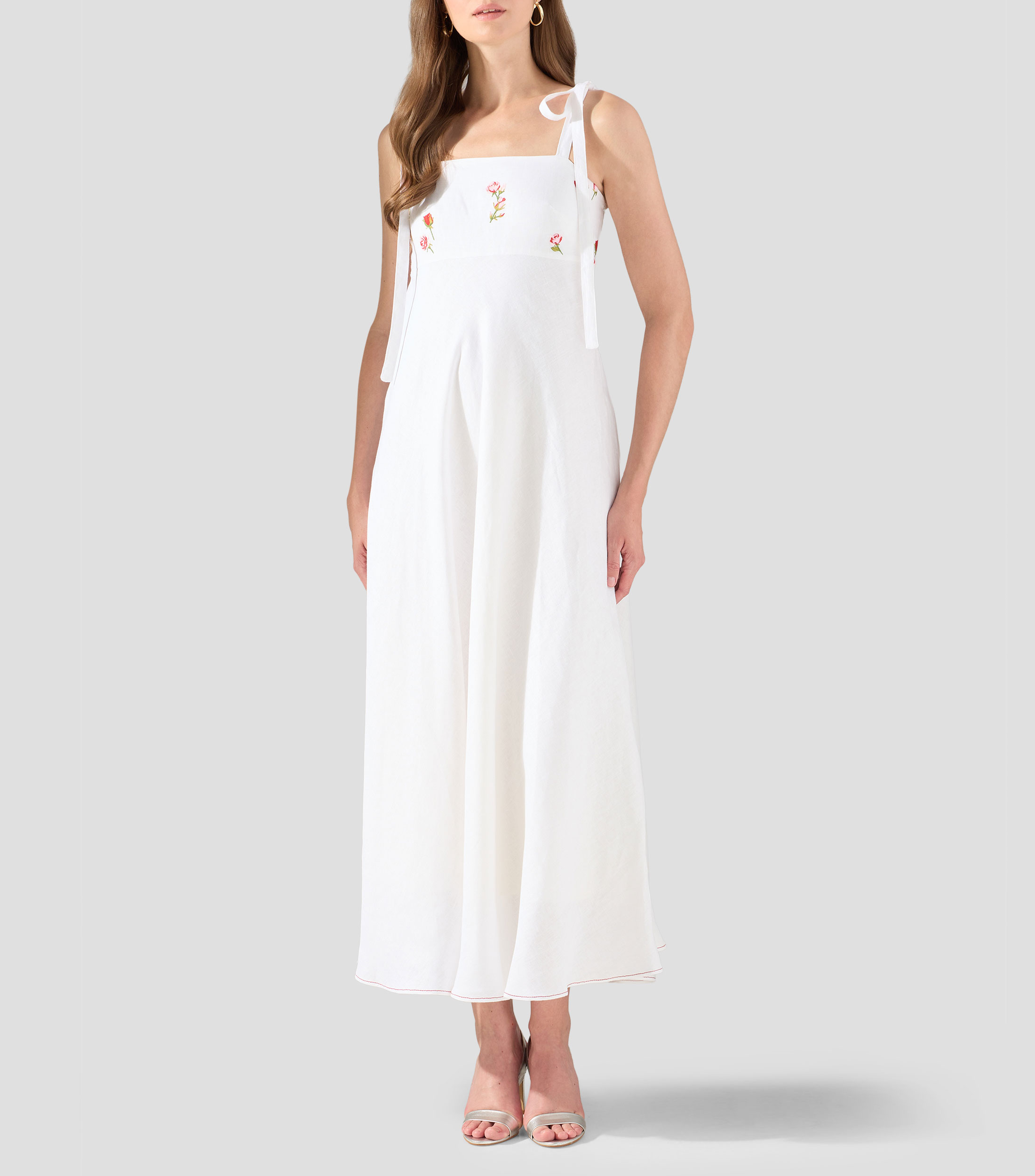 Vestido midi liso Mujer