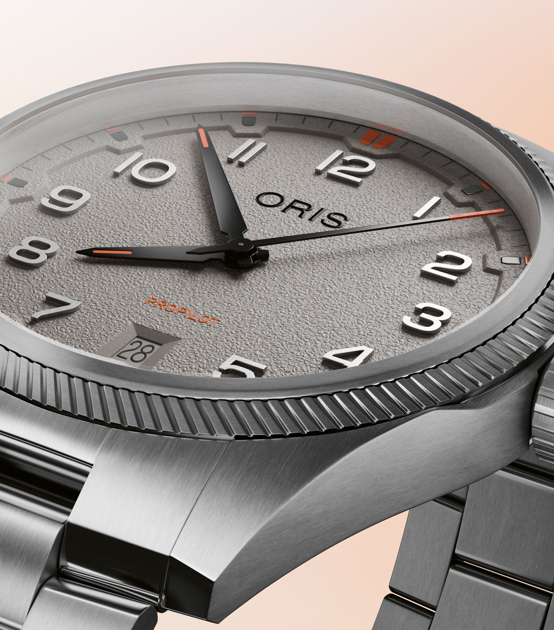 Reloj para Hombre ProPilot Date Deportivo Plateado