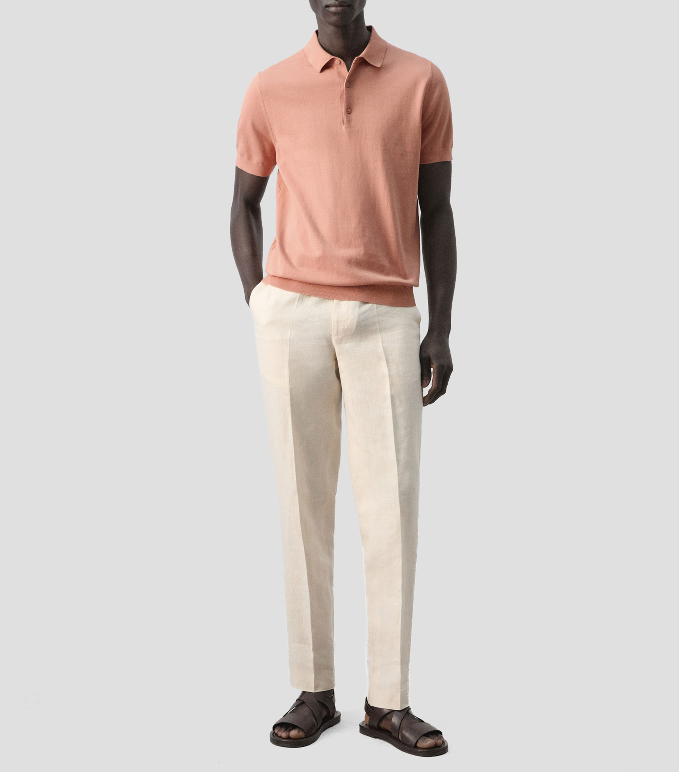 Playera polo manga corta lisa Hombre