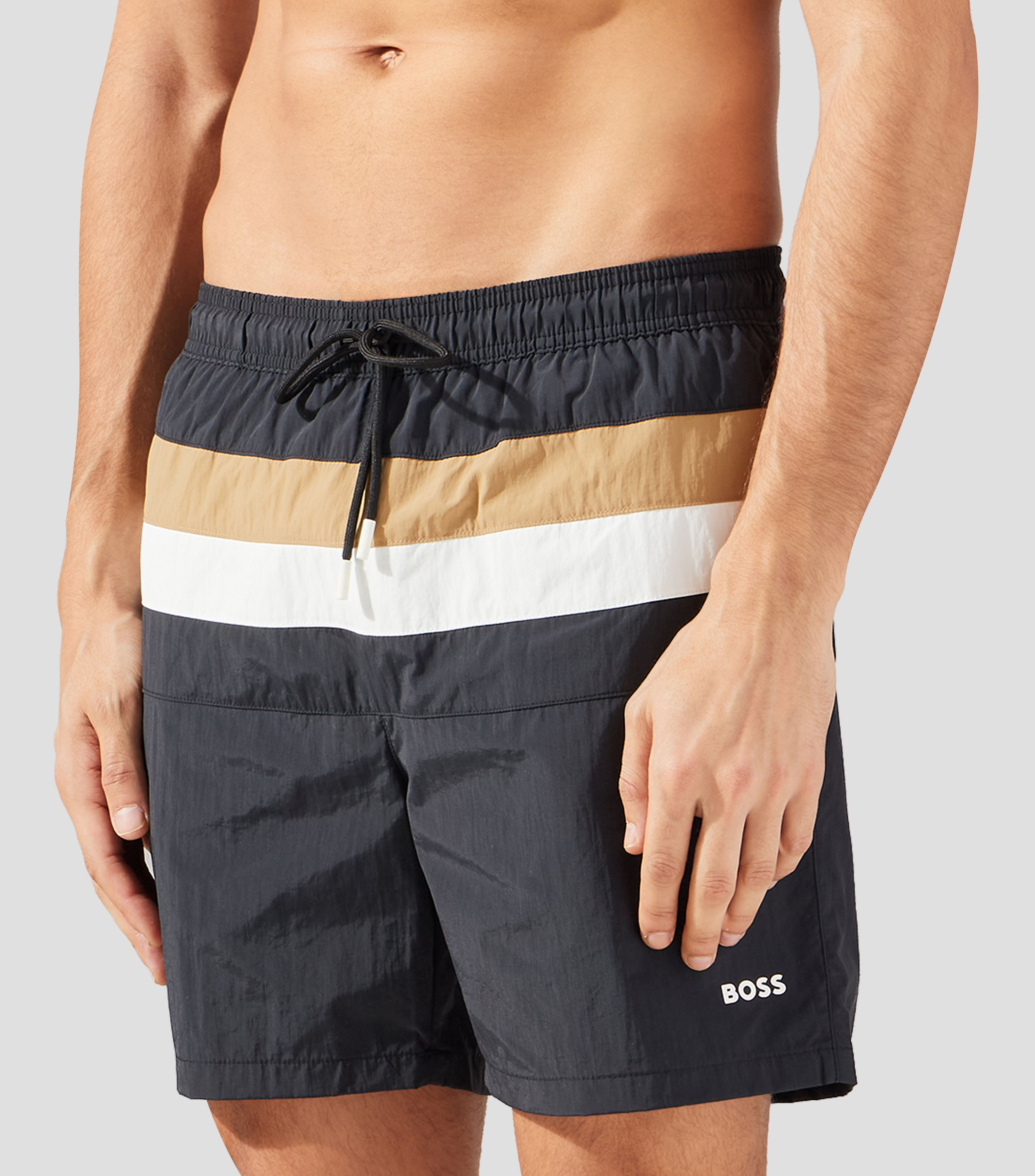 Traje de Baño corto de rayas Hombre