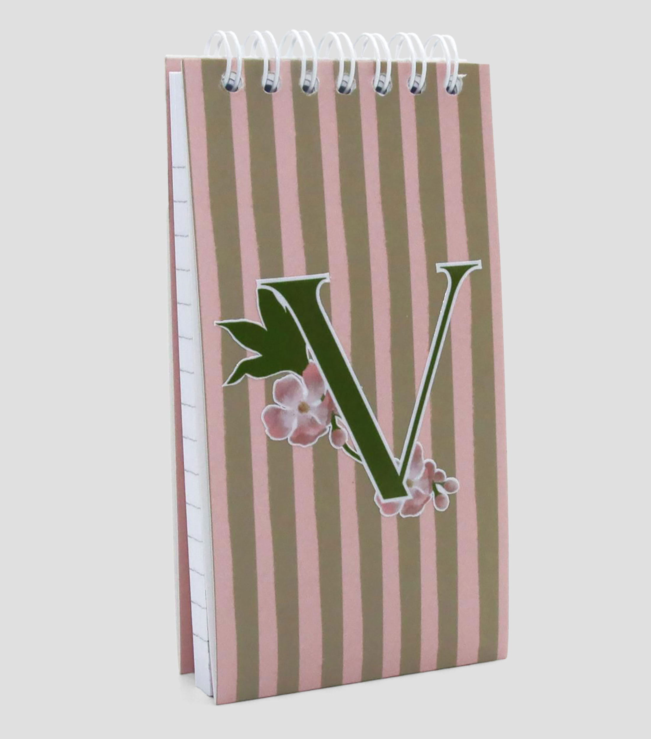 Libreta chica inicial "V", hojas raya