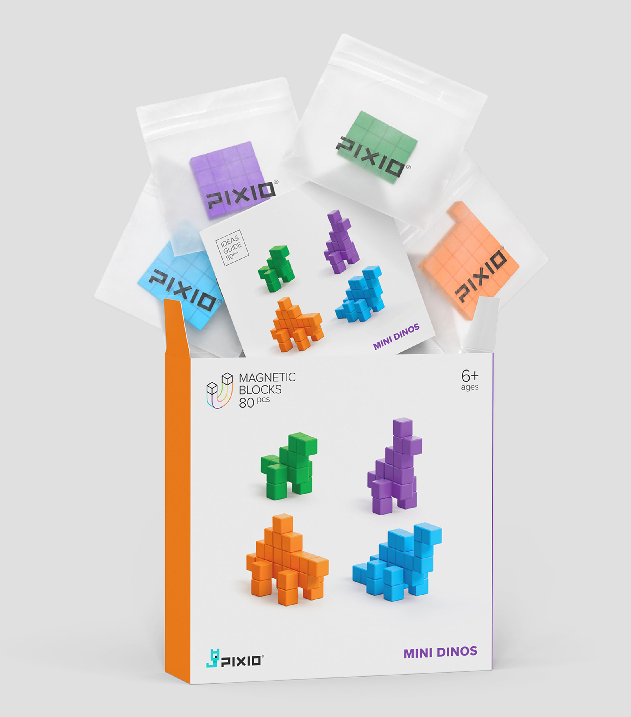 Playset Magnetic Blocks, Mini Dinos