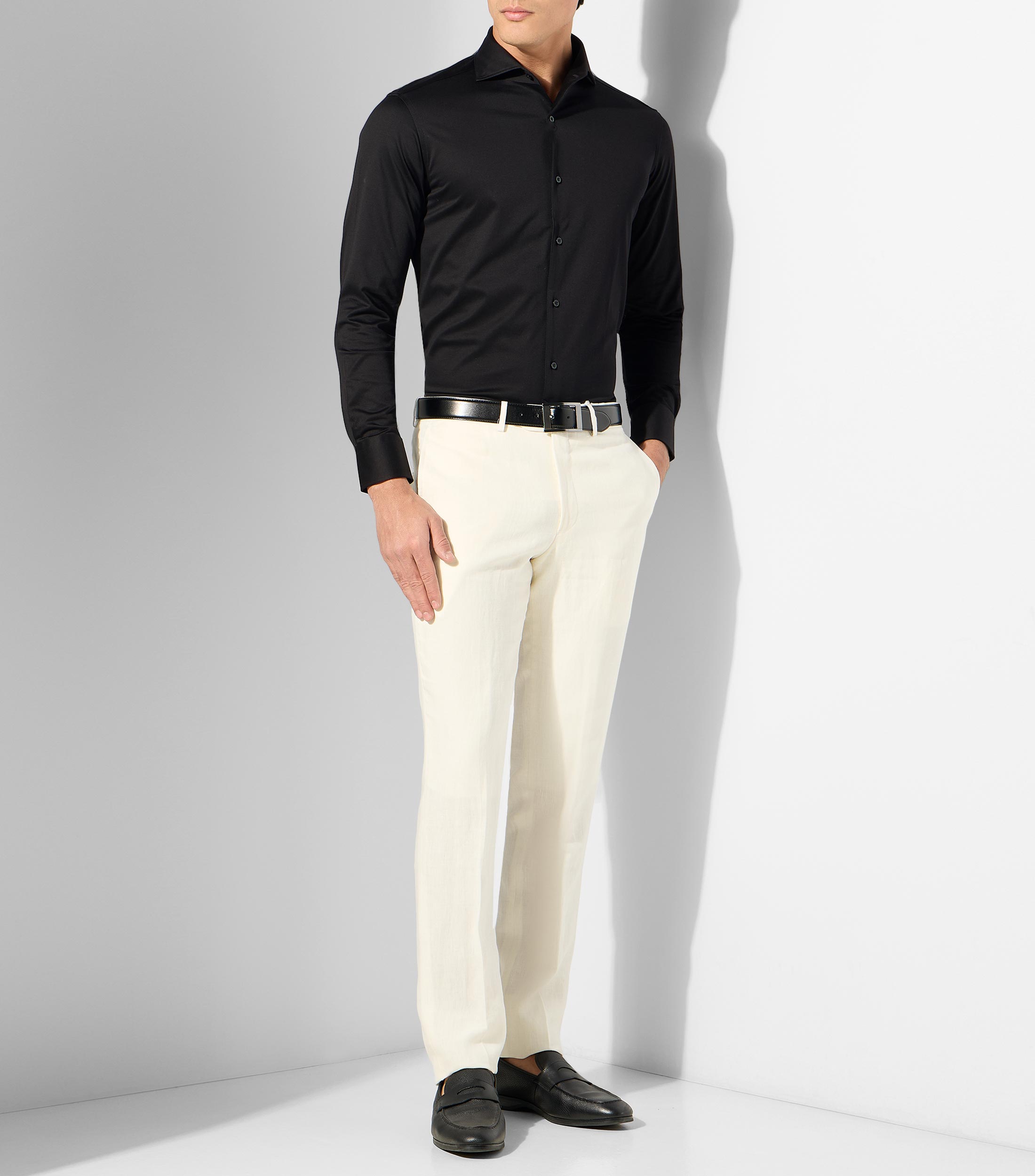 Camisa lisa manga larga Hombre