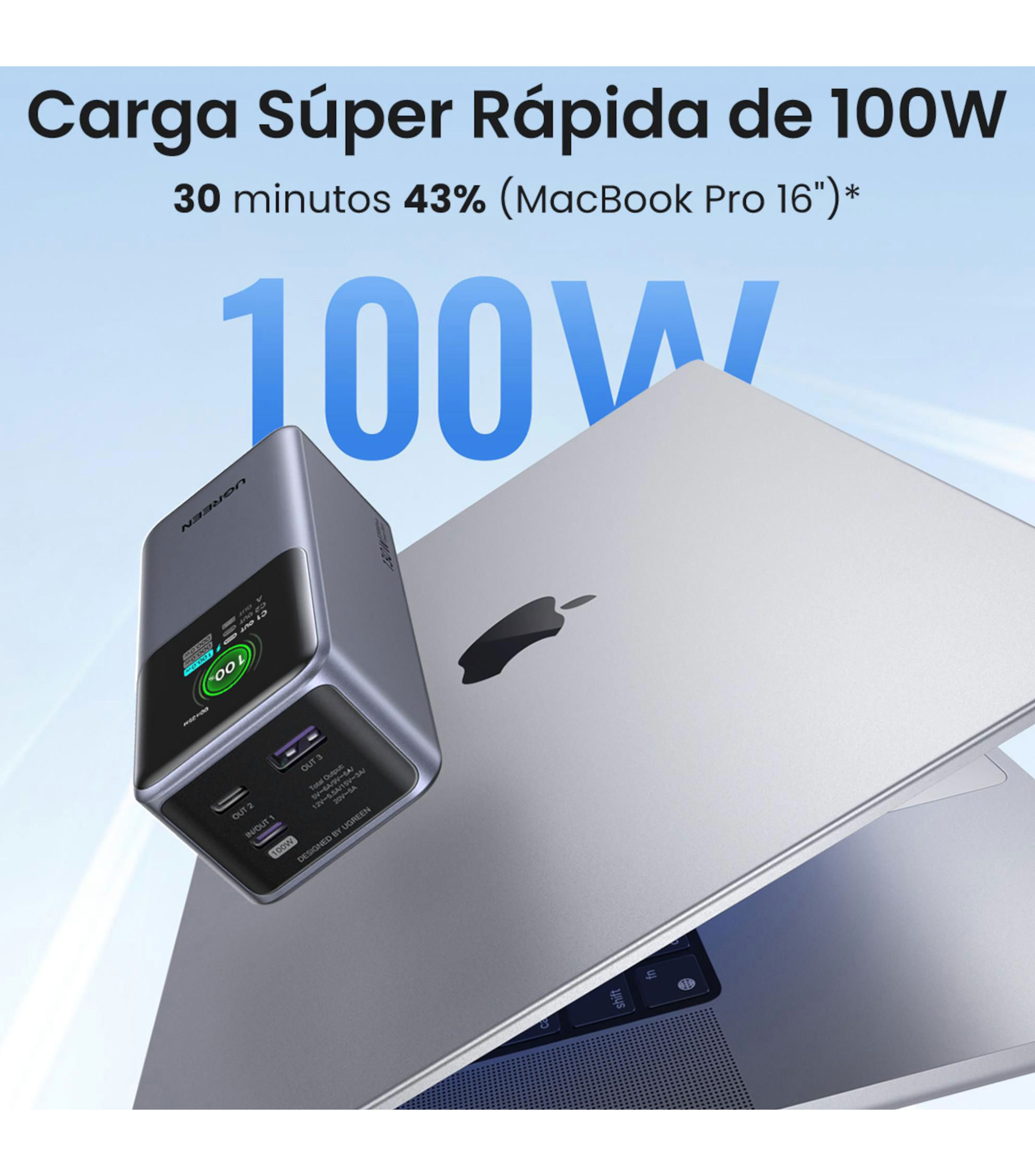Bateria portatil de 20000 mAh Multientradas