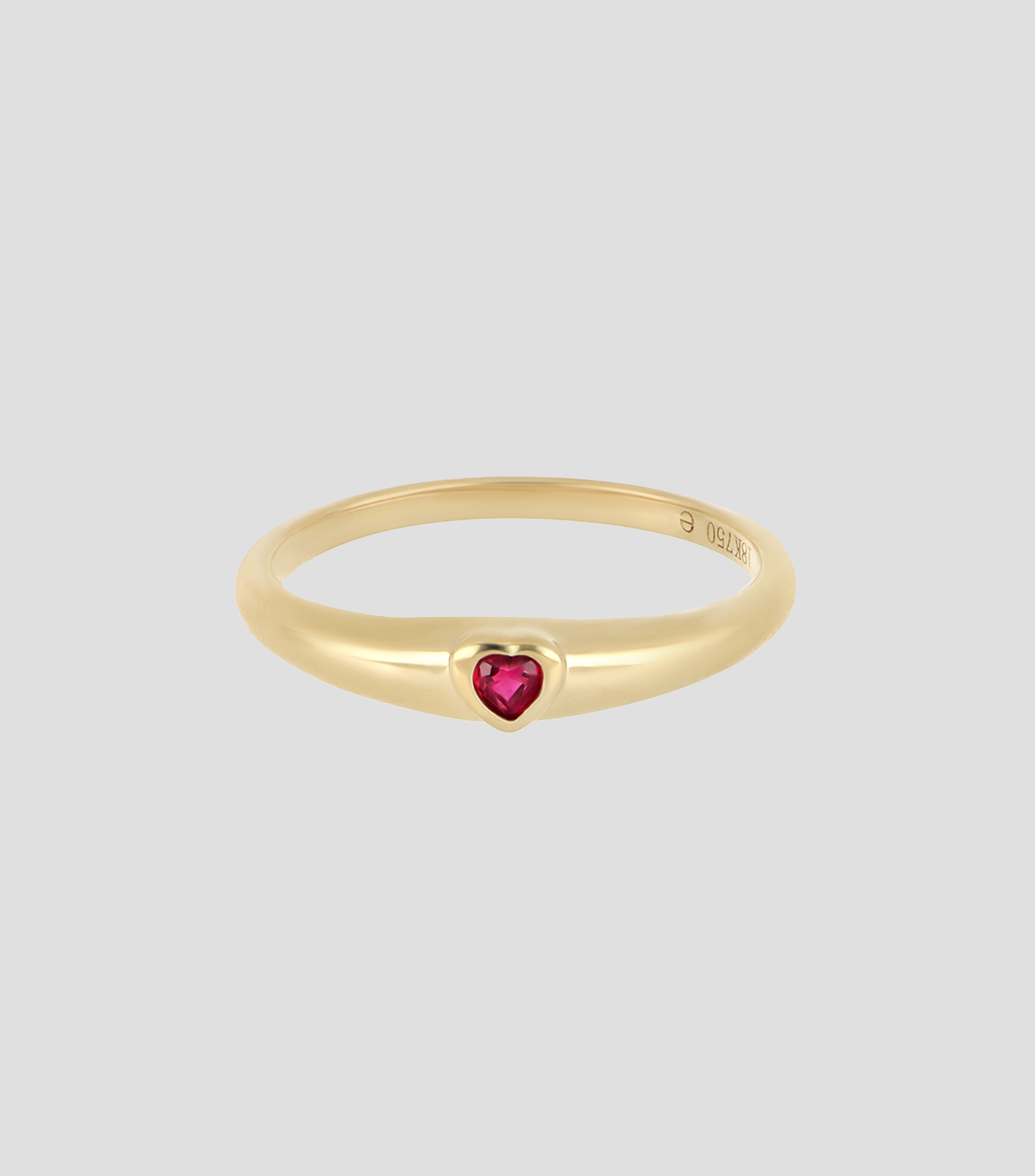 Anillo en Oro de 18 Kilates con rubí Mujer