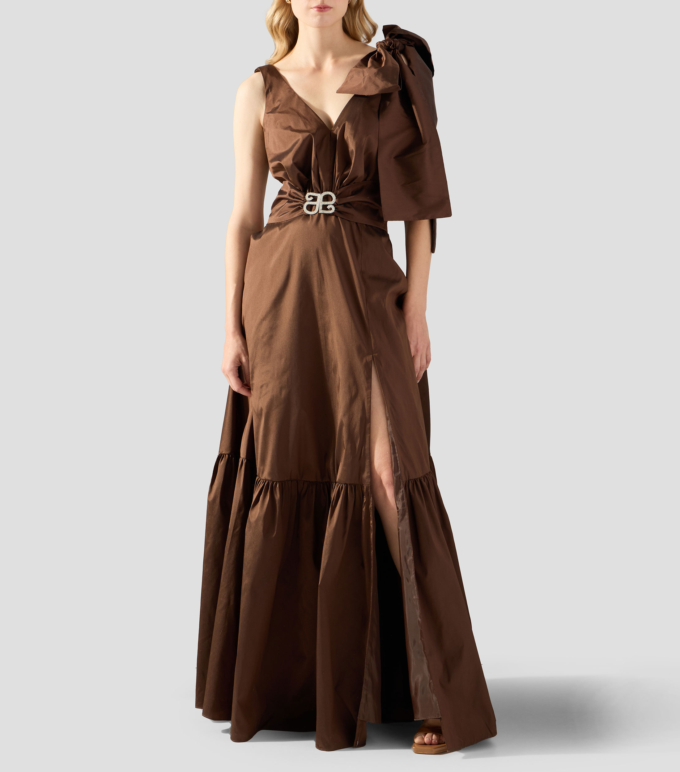 Vestido de fiesta largo liso Mujer