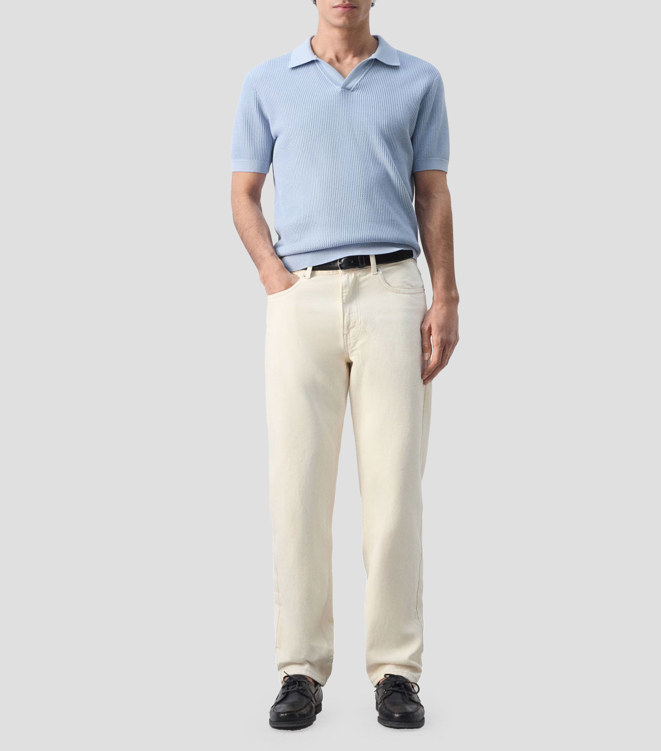 Playera tipo polo manga corta lisa Hombre