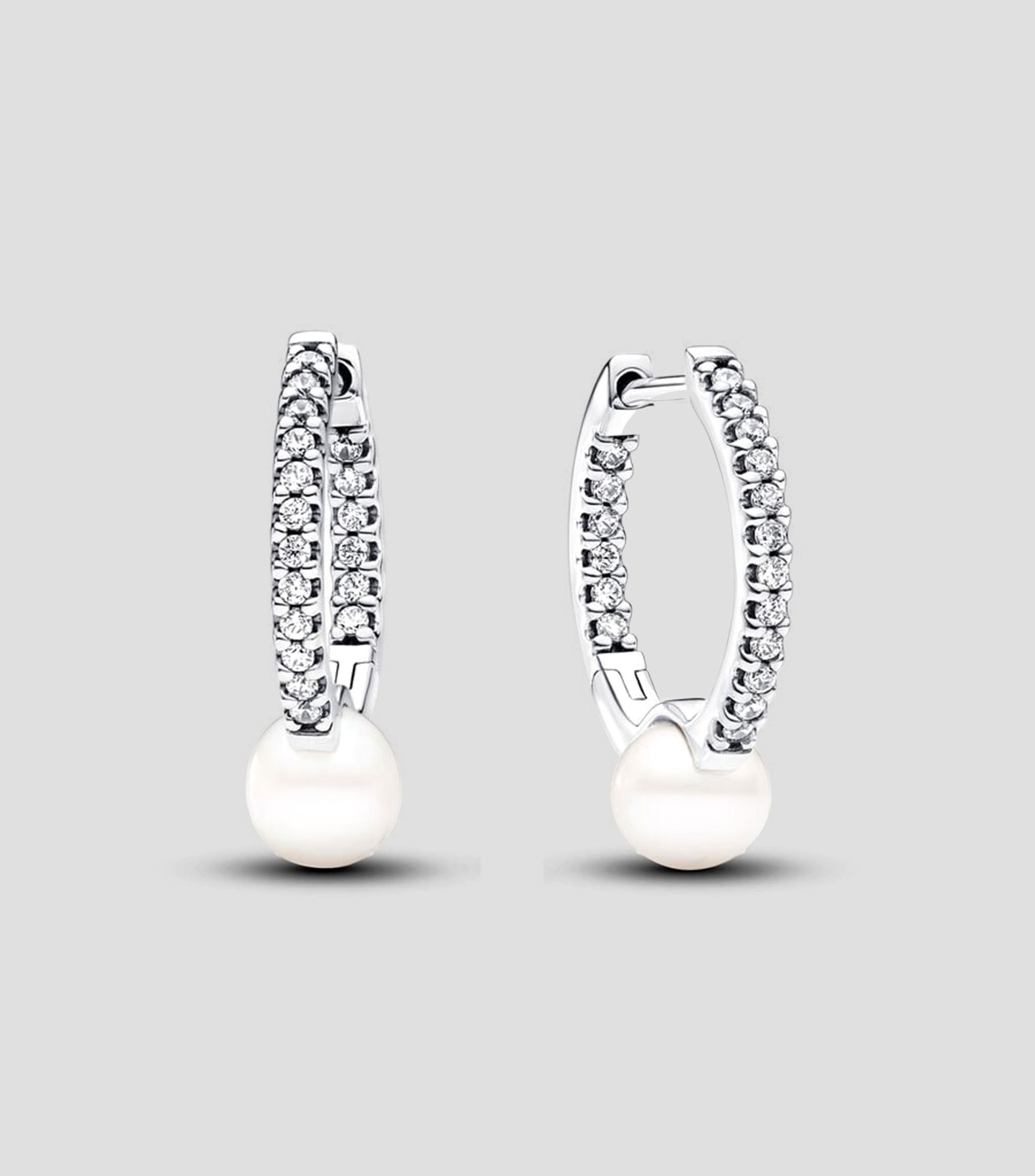 Aretes en plata y perla Mujer