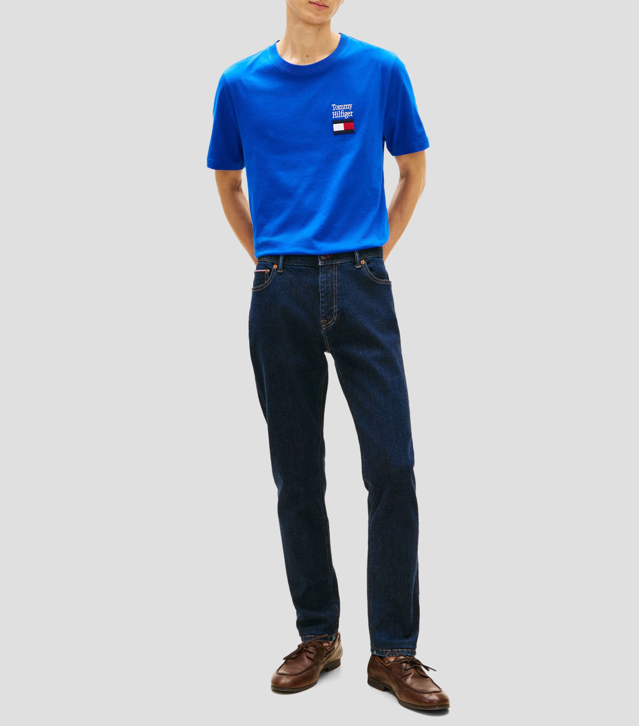 Playera cuello redondo manga corta sólida Hombre