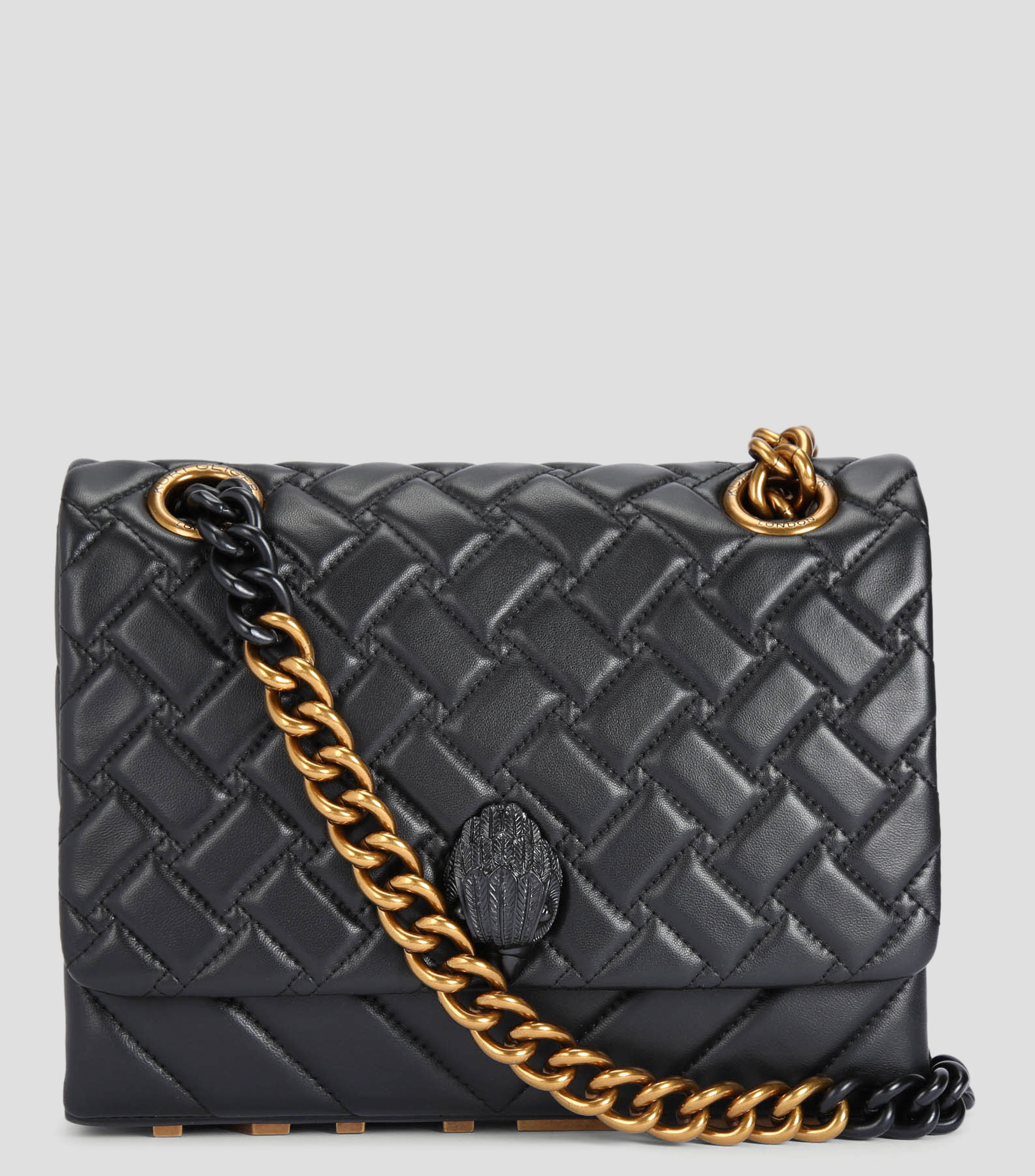Bolsa Shoulder negro en piel Kensington liso Mujer