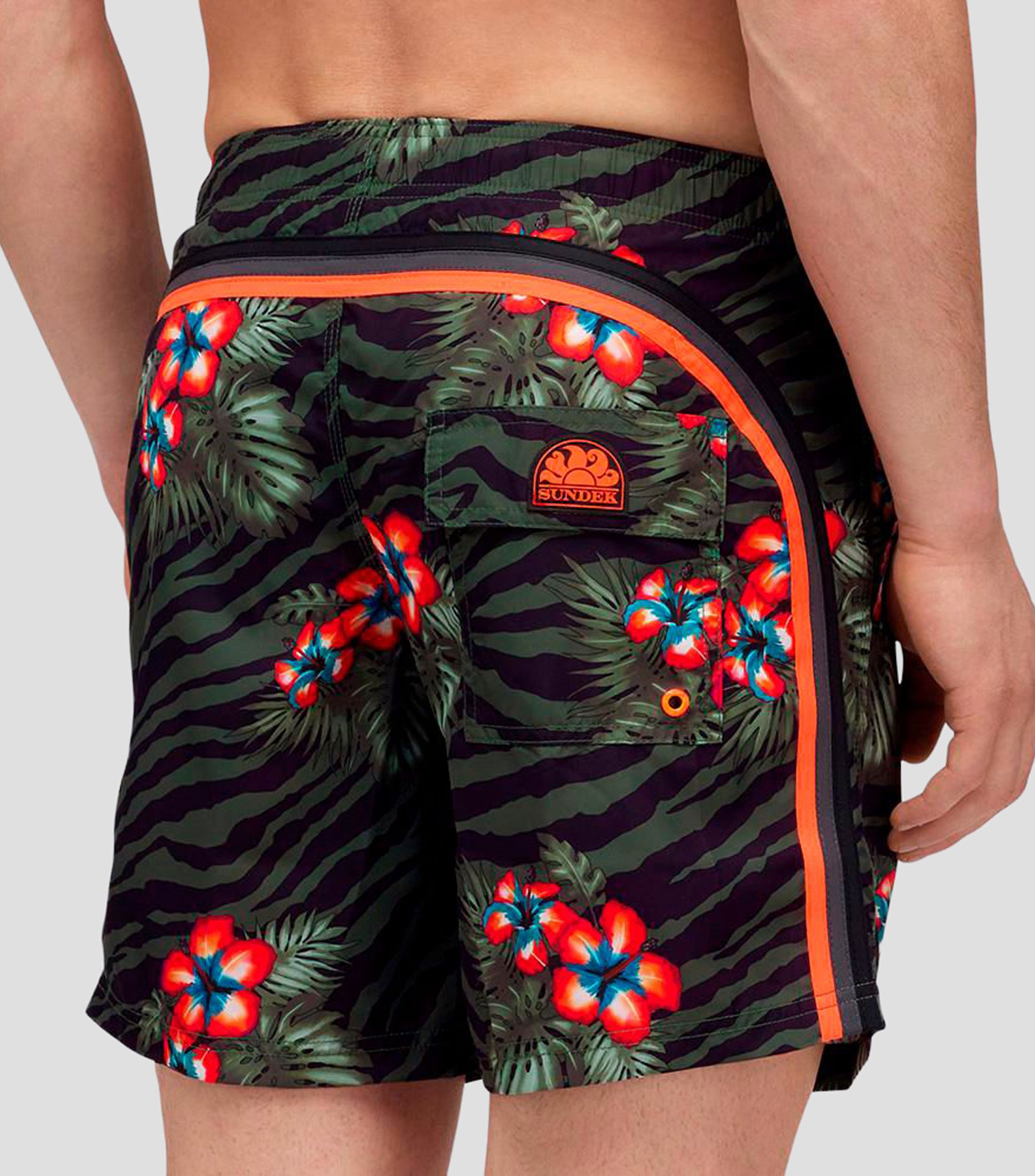 Traje de baño corto estampado Hombre