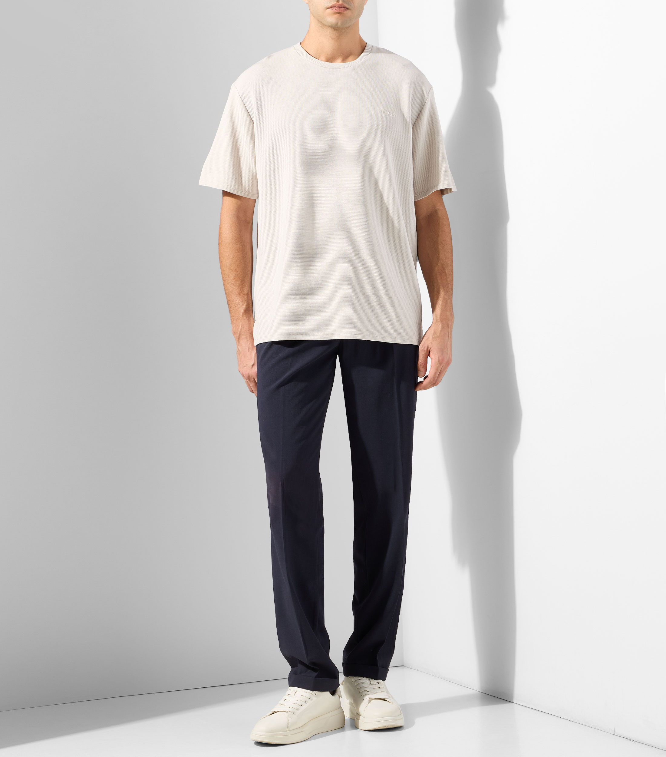 Playera cuello redondo manga corta rayas Hombre