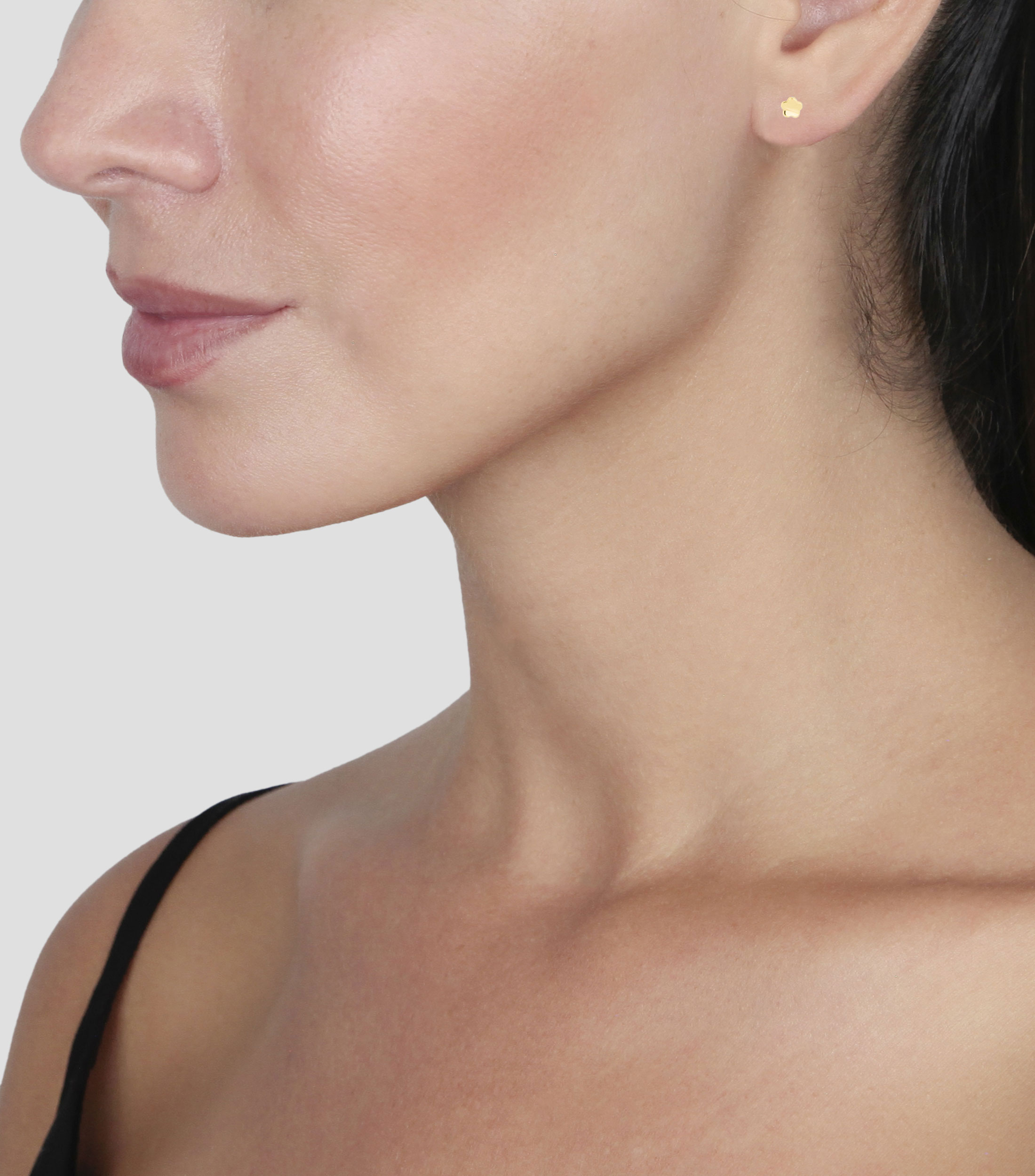 Aretes en oro 14 Kilates en forma de flor Mujer