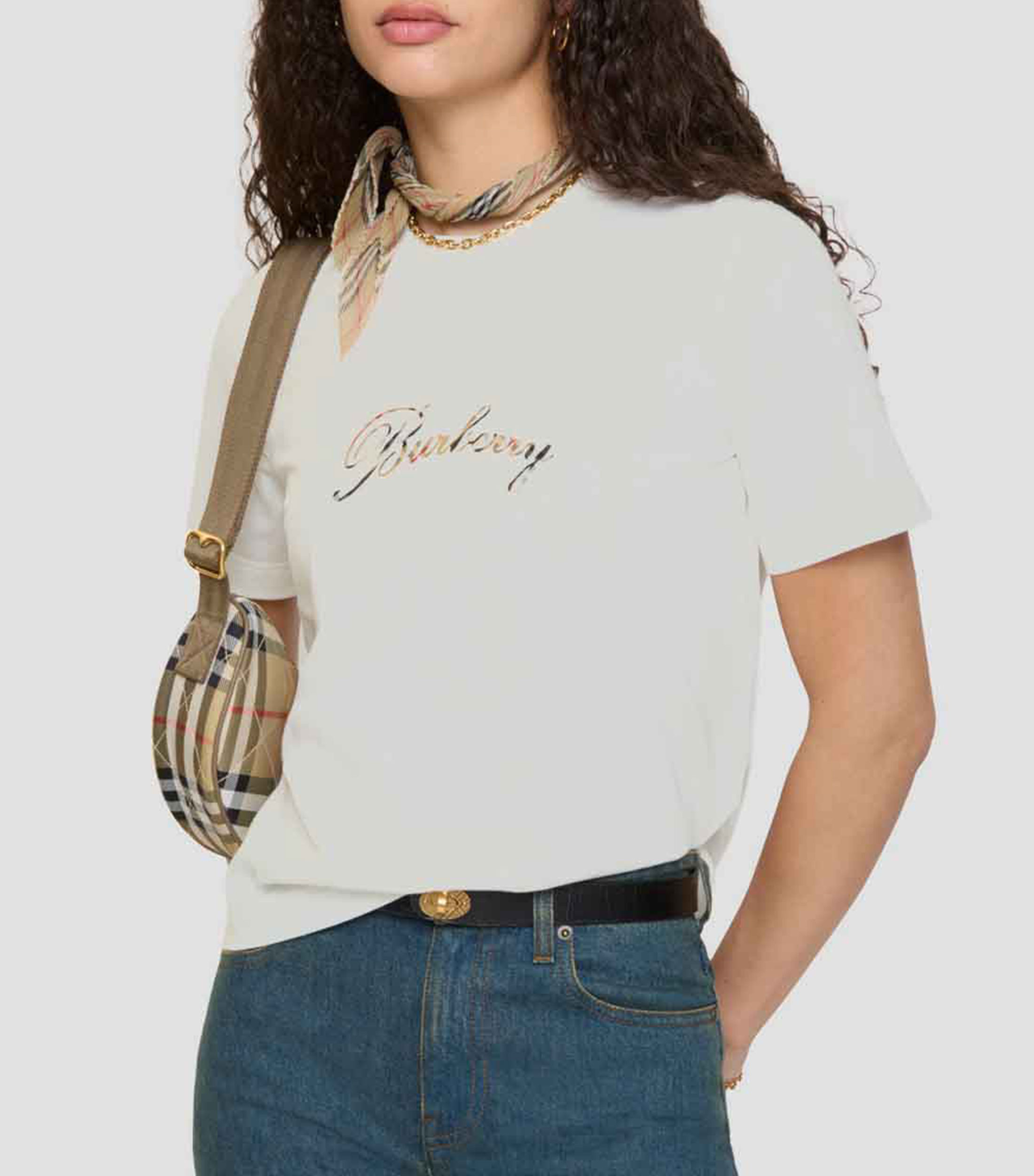 Playera en algodón con logotipo Mujer