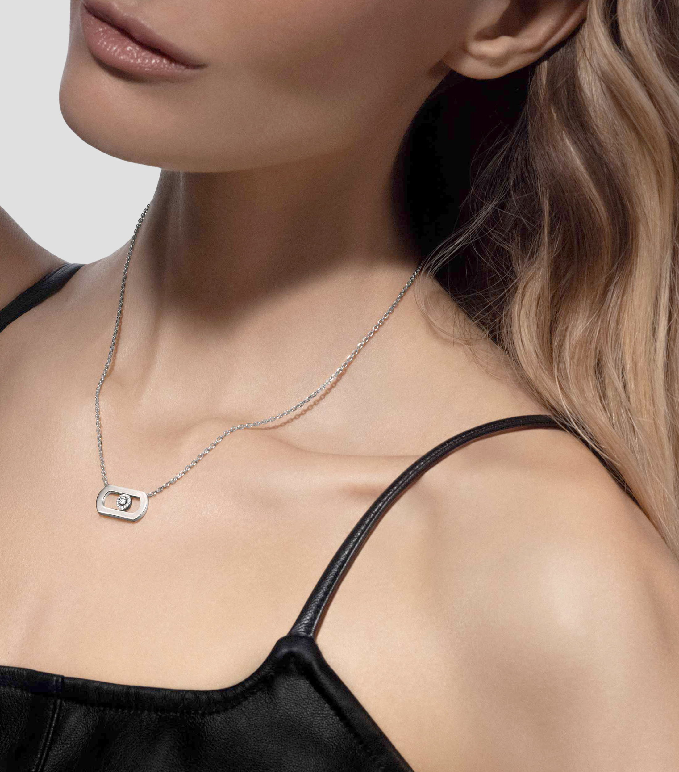 Collar en oro blanco de 18 kilates con diamantes So Move Mujer